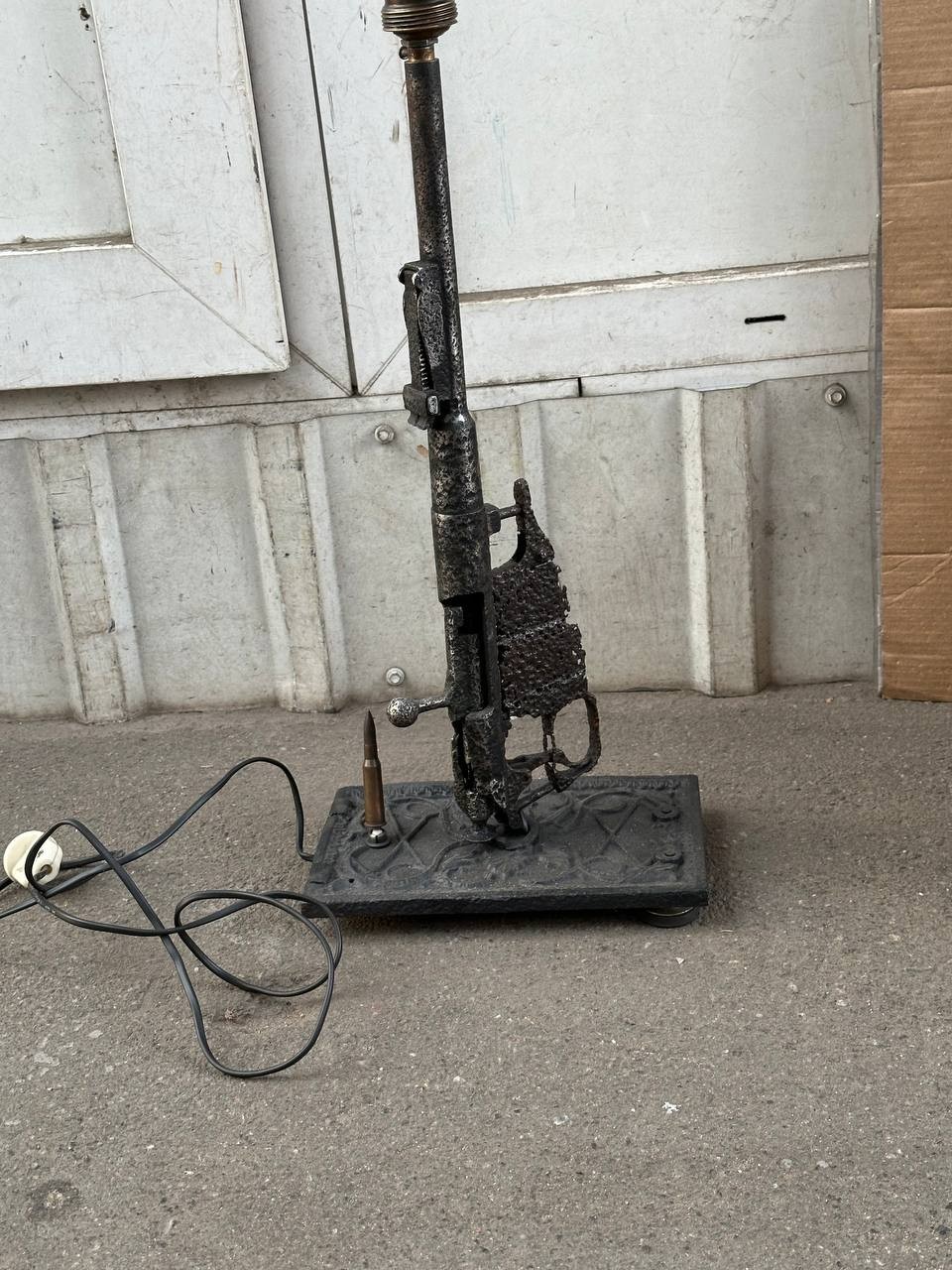 A floor lamp decoration made from a Mosin rifle. WWII military