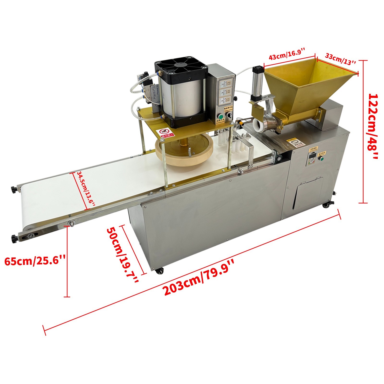 Commercial Auto Dough Divider & Dough Pastry Press Machine W/Air Pump 300-500g