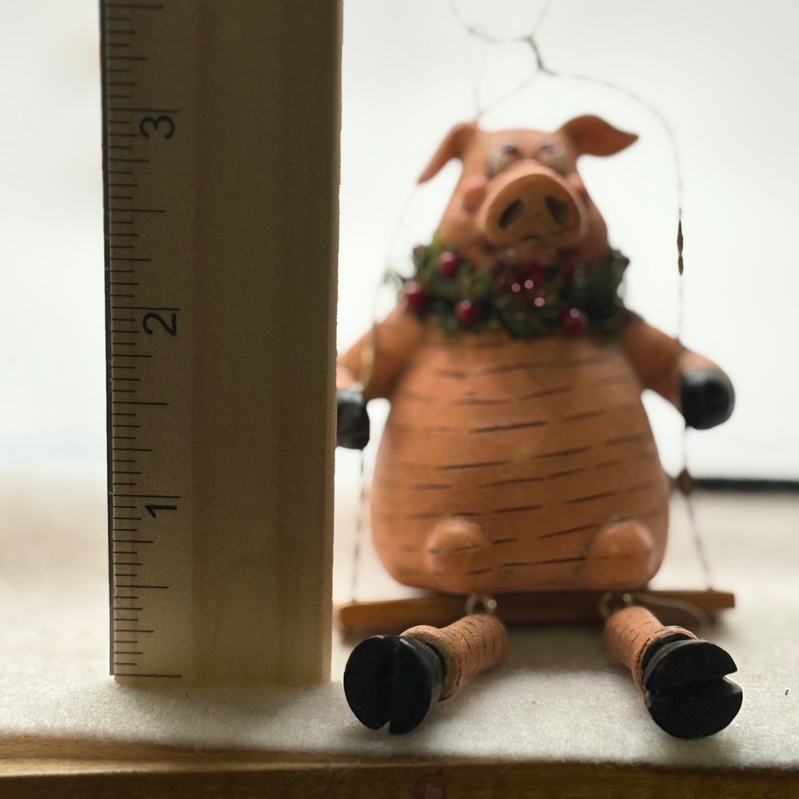 Charming Pig Ornaments Set of 2 Whimsical Holiday Decorations