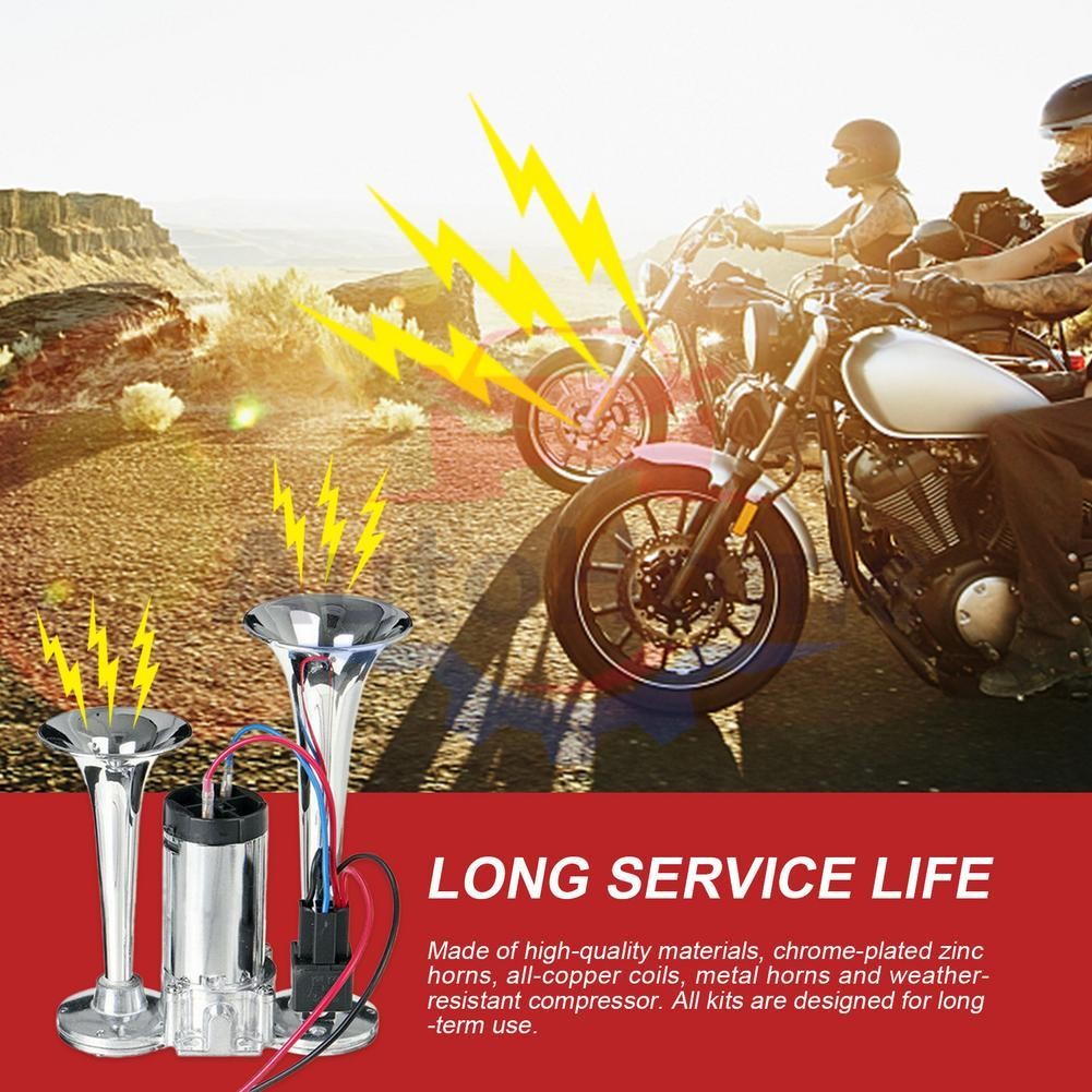 600DB Dual Trumpets Super Loud Car Electric Air Horn Truck Boat Train Speaker US