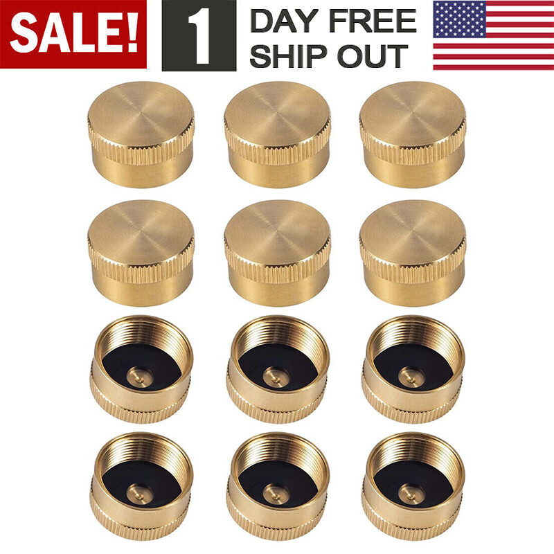 12PCS Solid Brass Propane Bottle Caps Suitable for All 1LB Gas Refill Tank Valve