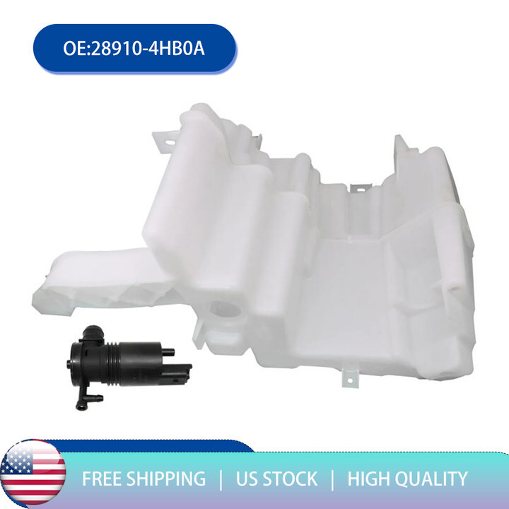 Wiper Washer Windshield Fluid Reservoir Tank w/ Motor For 14-20 Infiniti Q50 Q60