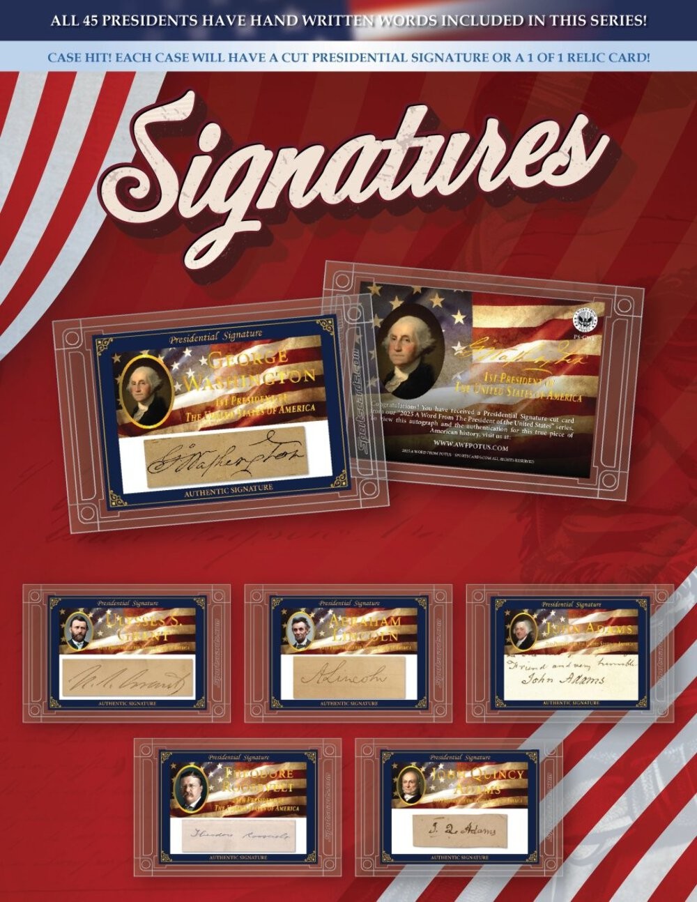 2025 A Word From POTUS Display (10 Sealed Boxes) - Washington Lincoln Jefferson