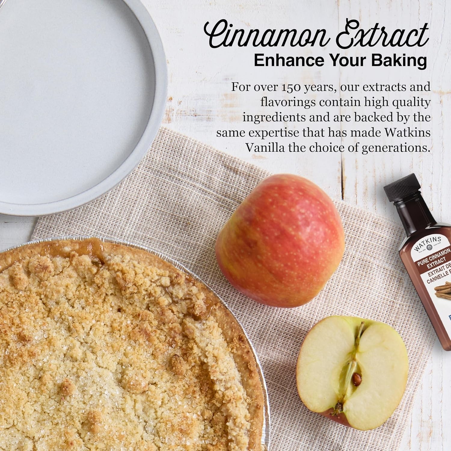 Watkins Pure Cinnamon Extract, Non-Gmo, Kosher, 2 Oz. Bottle, 1-Pack