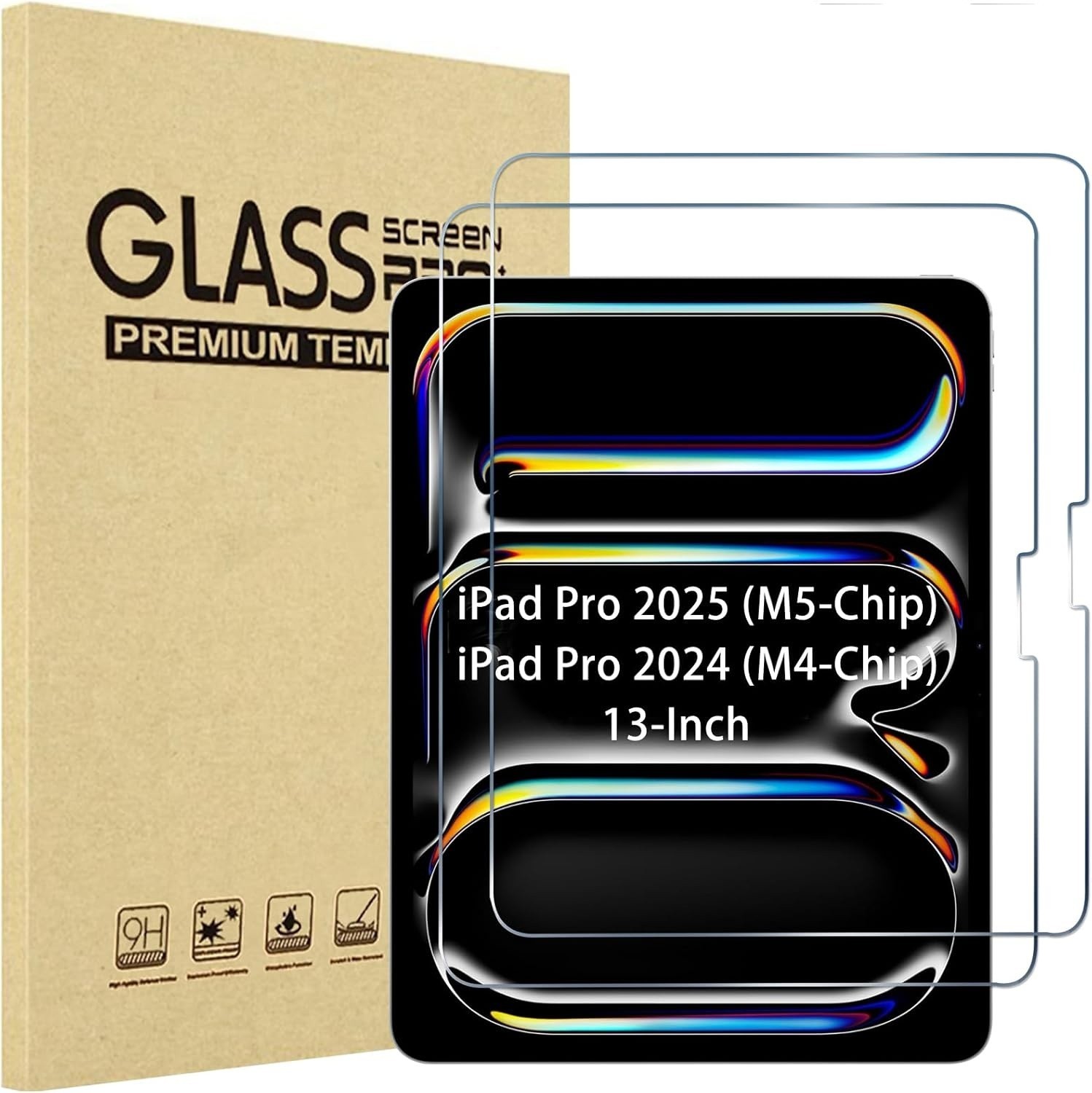 (2 PCS) Screen Protector for iPad Pro 13-Inch M5 M4 (2025) Tempered Glass Saver