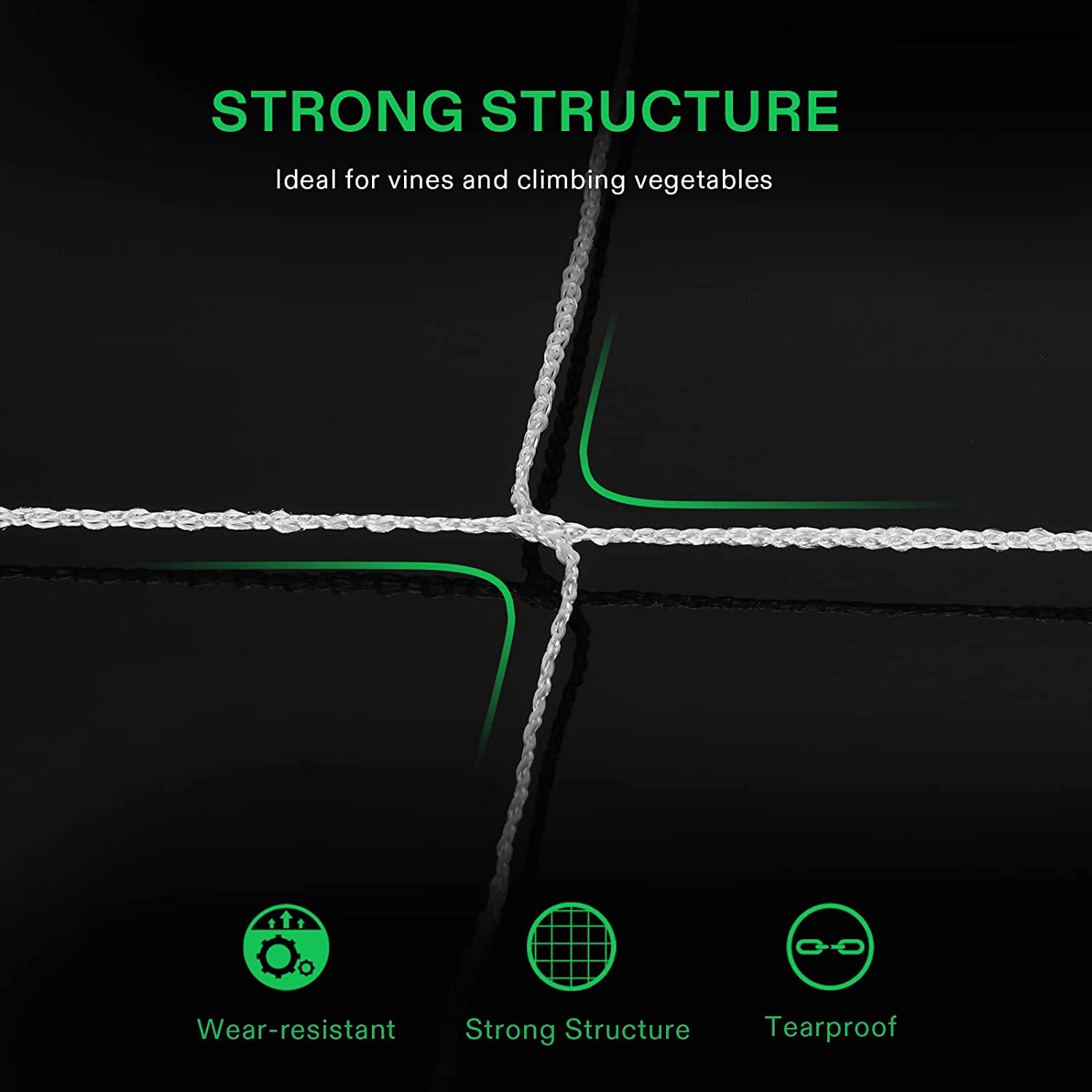 Heavy-Duty Polyester Plant Trellis Netting 5 x 15ft /5x30 ft