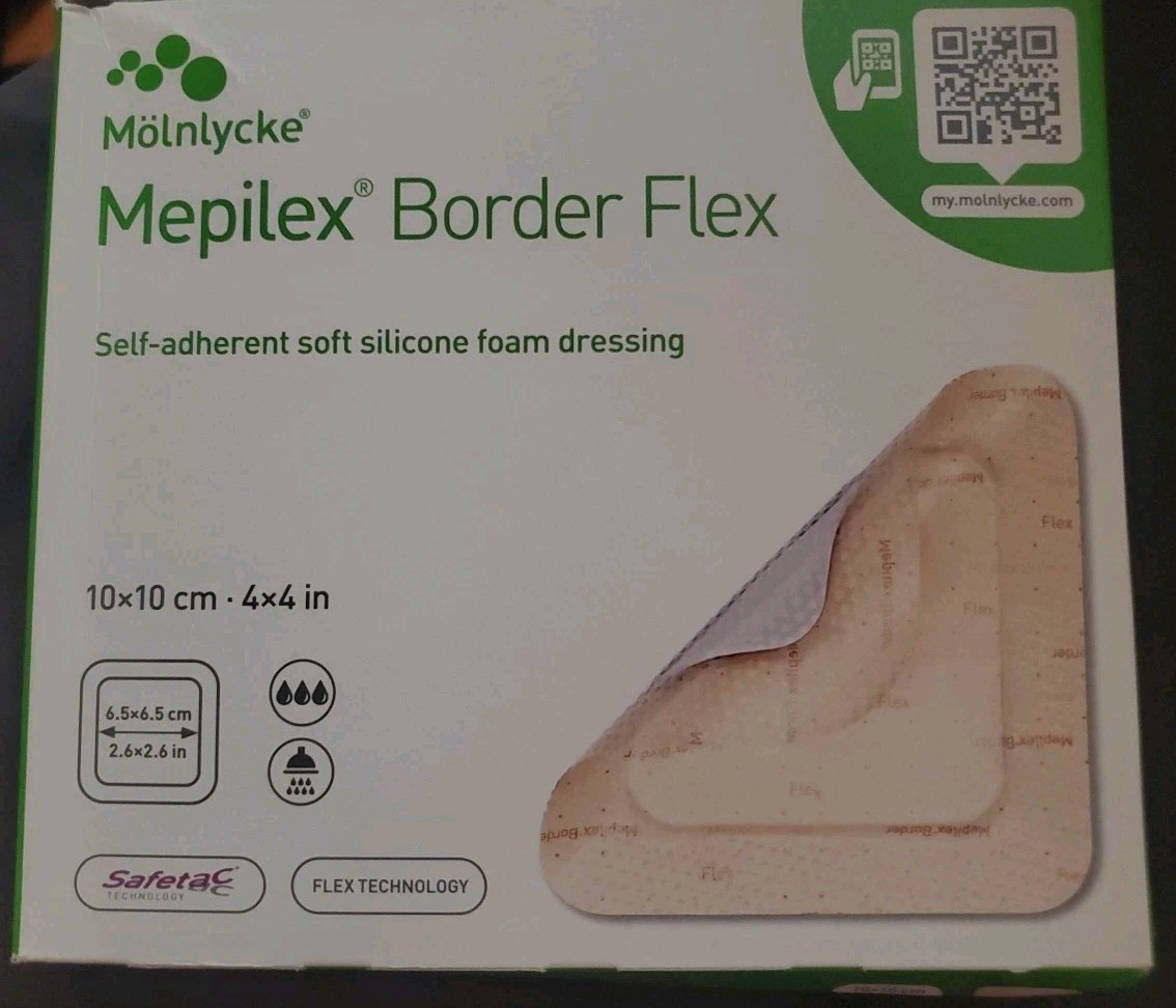 💝Mepilex Border Flex 4x4 inch silicone foam dressings (5) SHEETS ONLY NO BOX💝