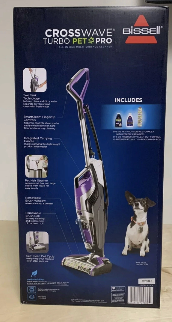 [FREE SHIPPING] Bissell 2306 CrossWave Pet Pro Wet-Dry Vacuum Cleaner - Purple
