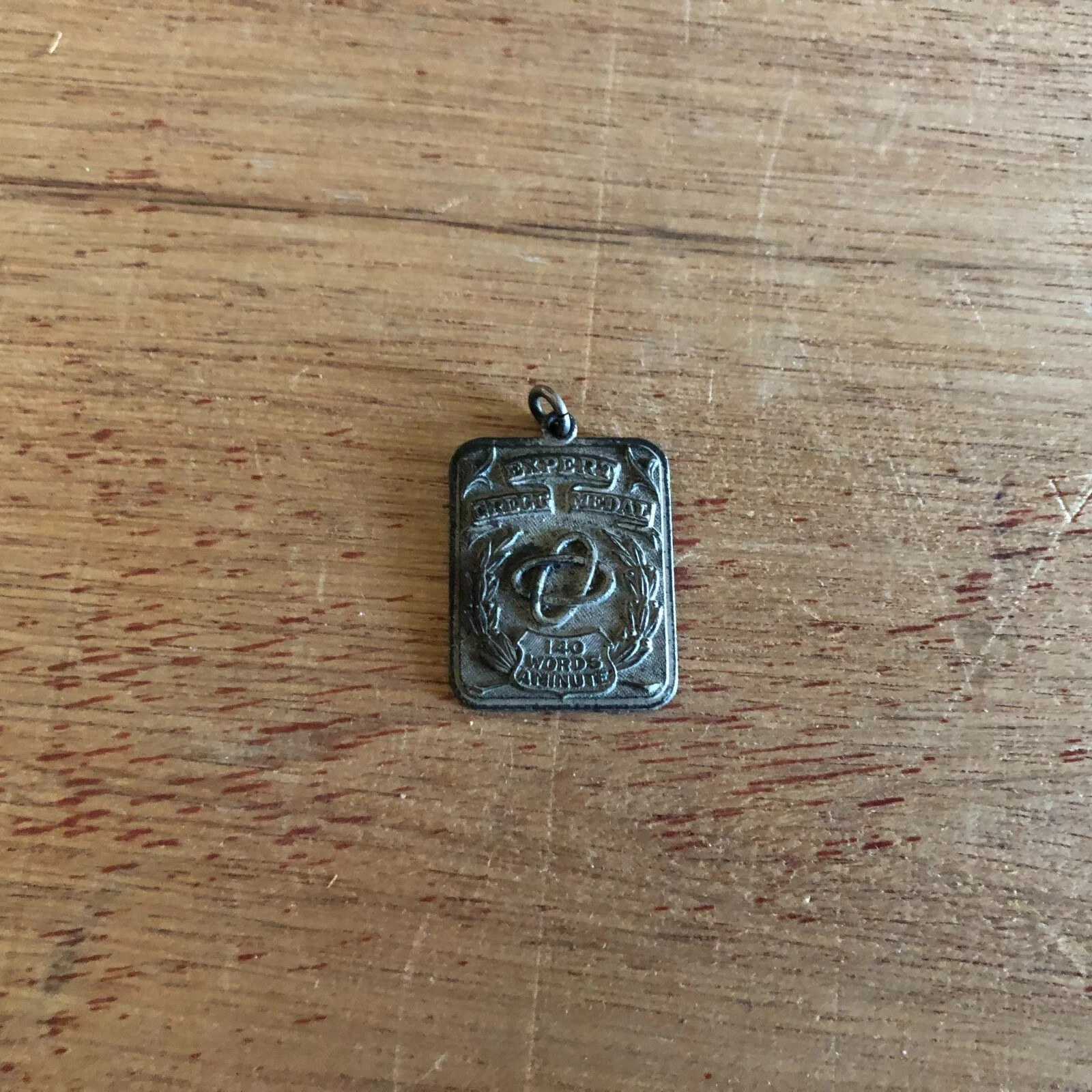 Shorthand Award Expert Gregg Medal 140 Words Minute Sterling Silver Fob Vintage