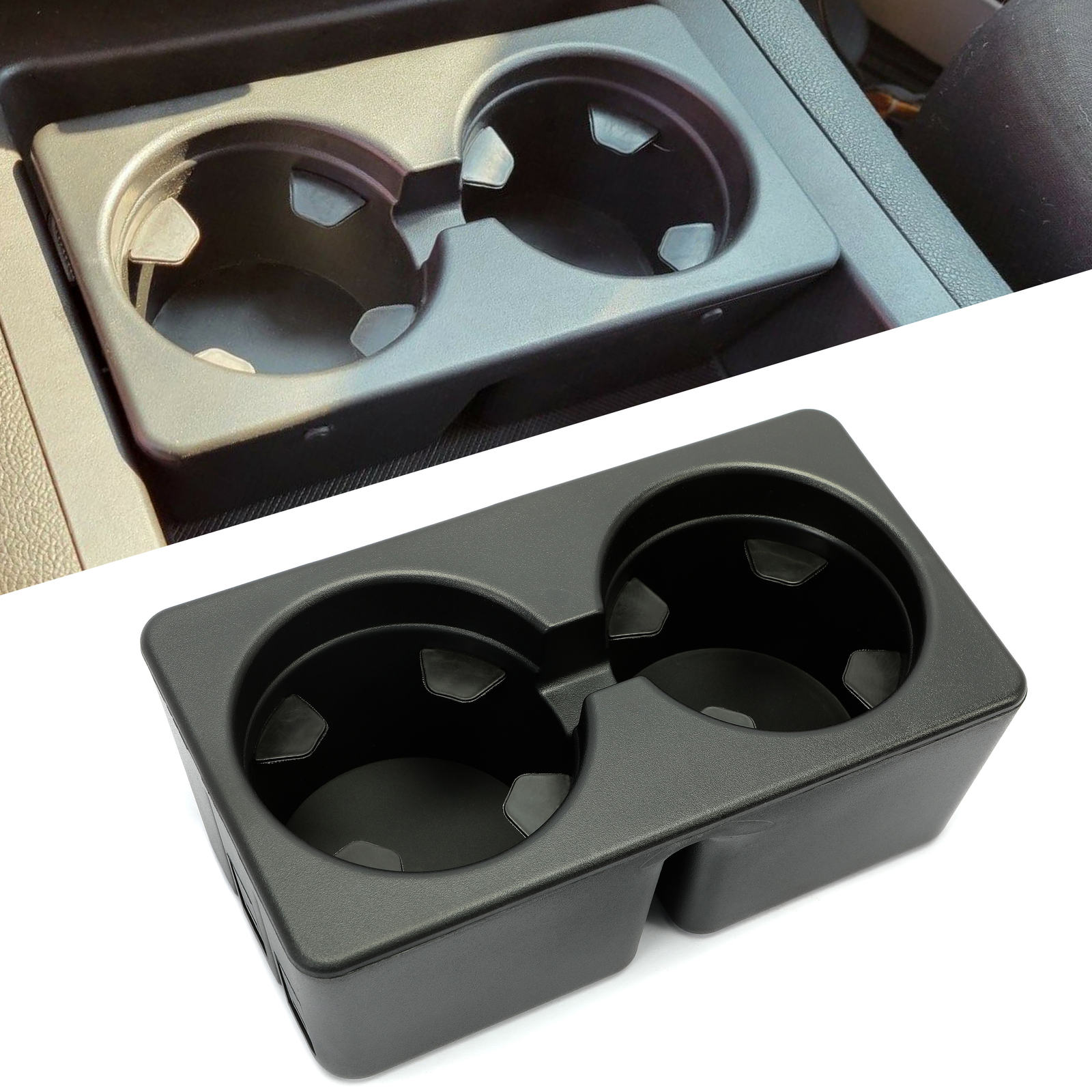 Dual Console Cup Holder Drink For 07-14 Chevy Silverado Tahoe GMC Sierra Yukon