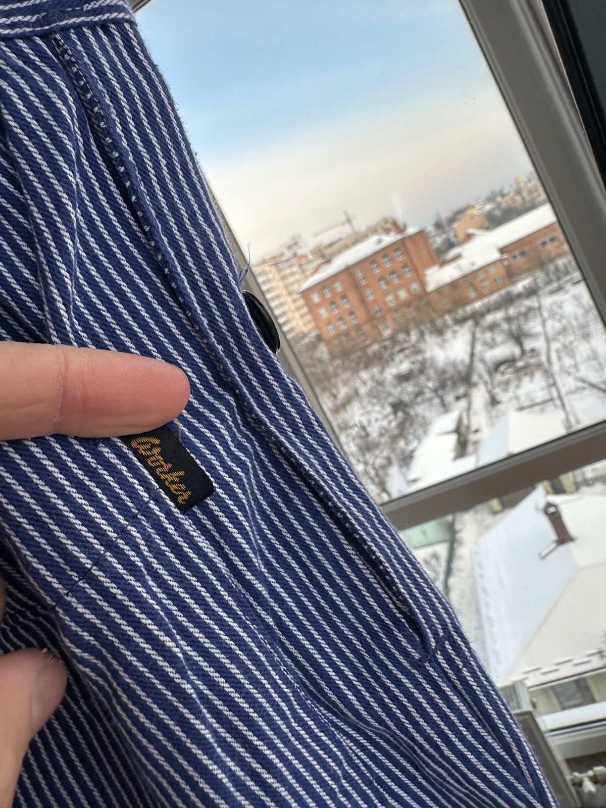 Vintage Worker 60s-70s French Workwear Striped Cotton Pants Sz S