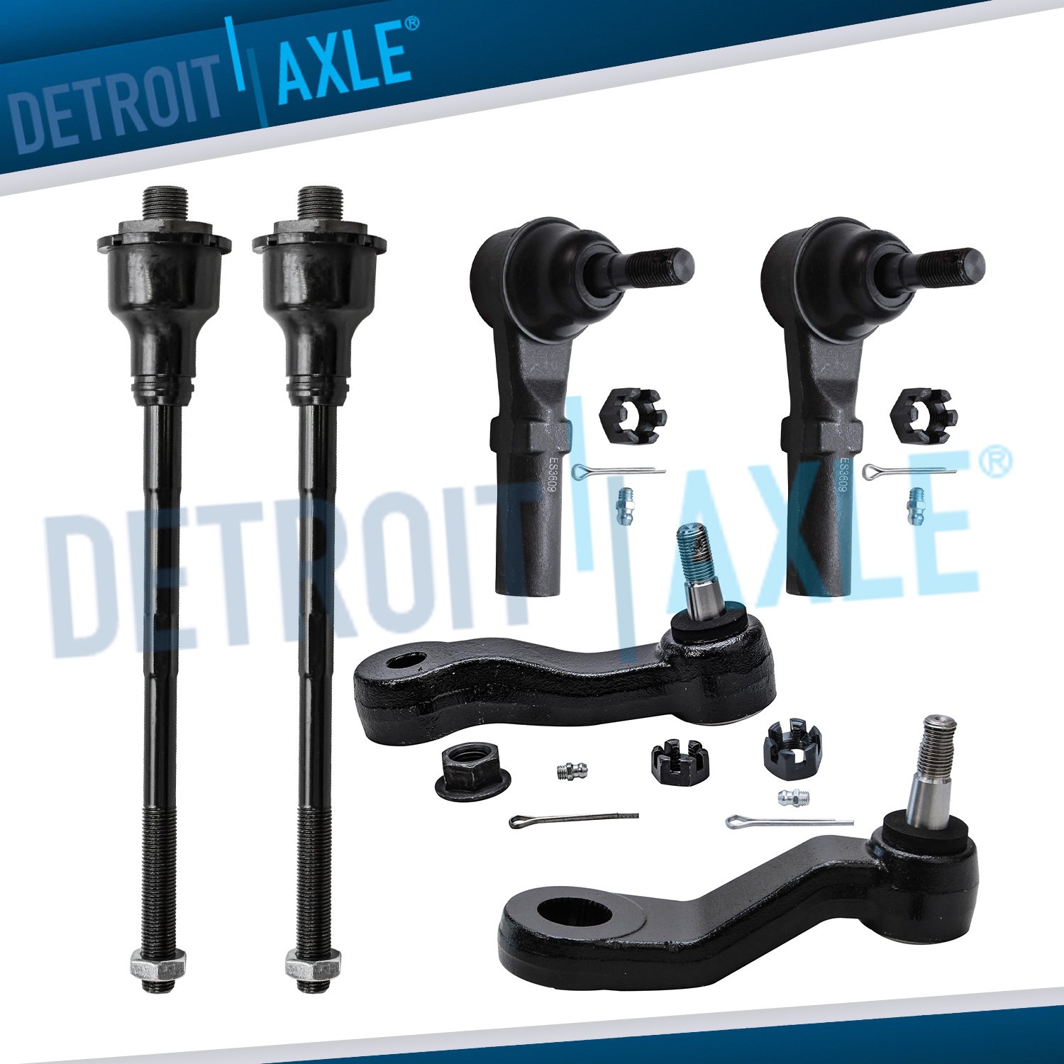 Front Tierod and 3-Groove Pitman Arm for Chevrolet Sierra Silverado 2500 3500 HD