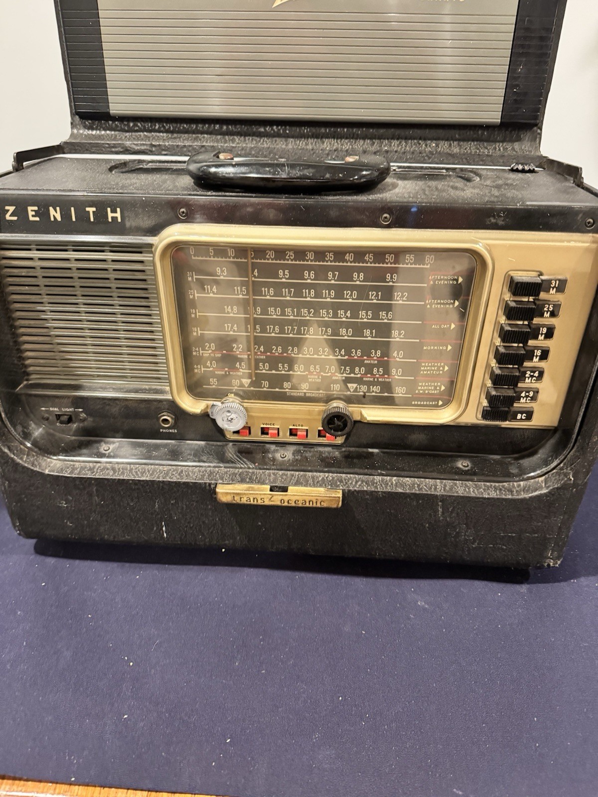 Zenith Trans-Oceanic S-558O Transoceanic Shortwave Radio Black WORKING