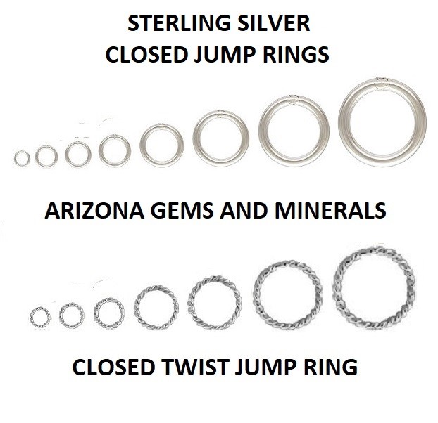 Sterling Silver .925 3mm to 12mm Closed Jump Rings in 22Ga.+ 20.5Ga+19.5Ga+18Ga