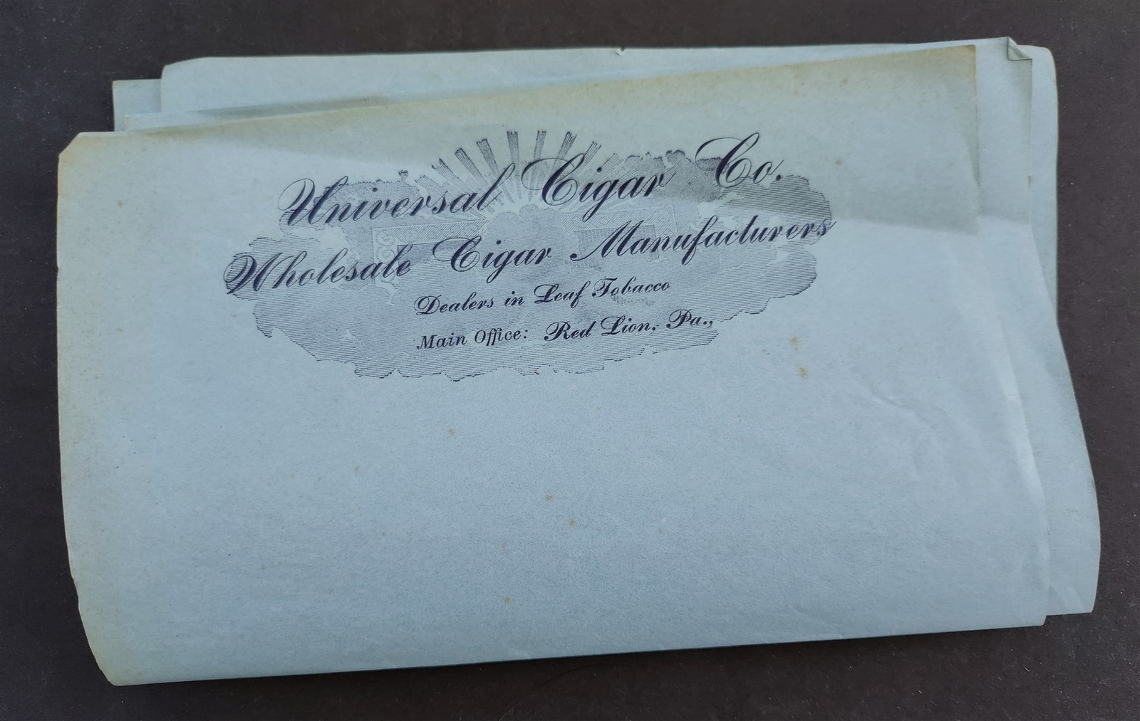 antique UNIVERSAL CIGAR Co red lion pa LETTERHEAD 2pc LOT