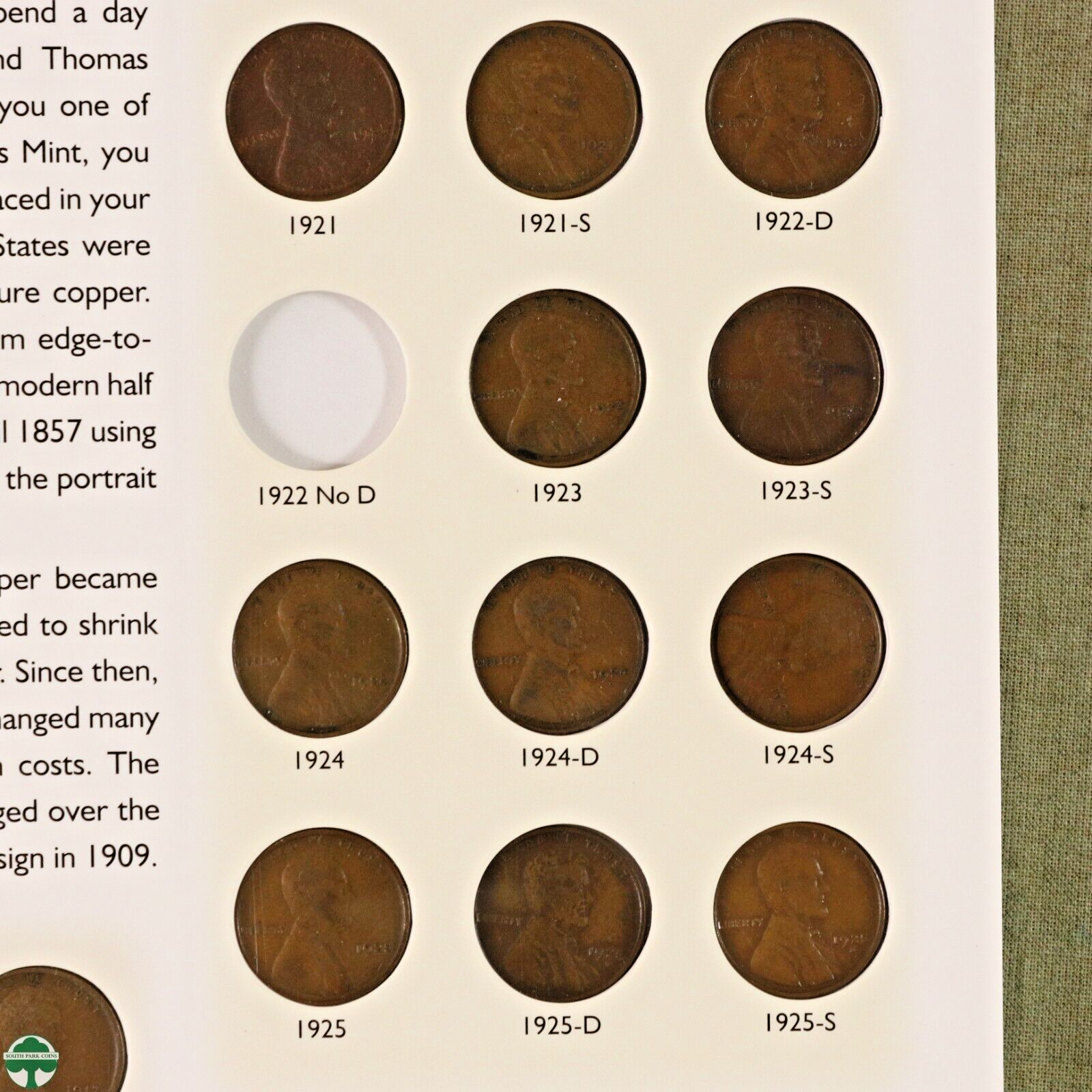 1909-1958 Lincoln Wheat Cent Coin album filled VF/UNC Excluding Five Coins