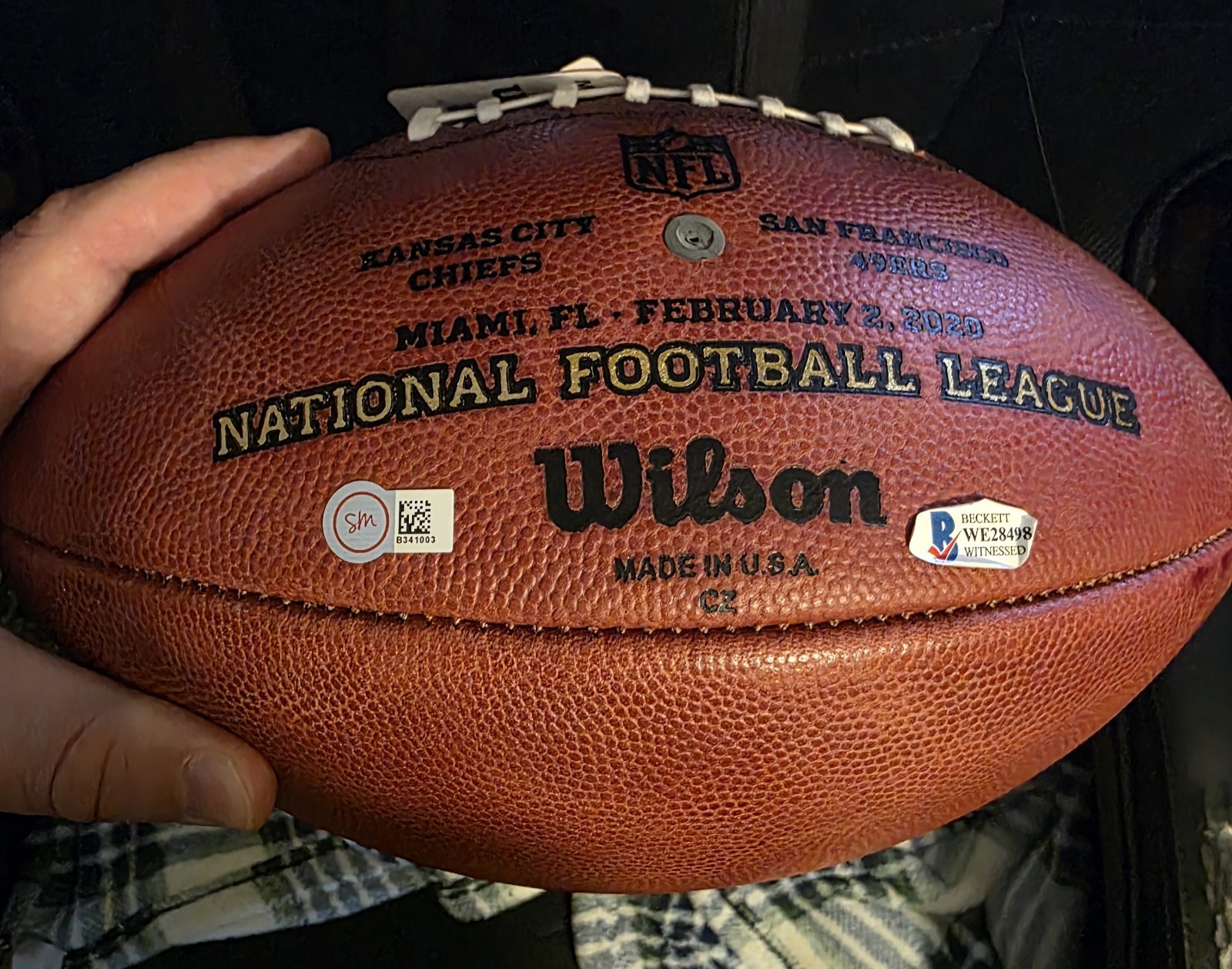 Patrick Mahomes Super Bowl Liv Signed Football Beckett COA