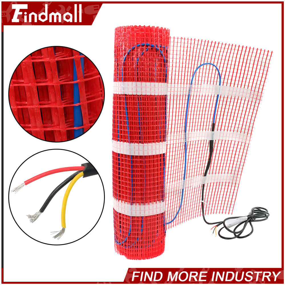 Electric Floor Heat Mat Kit (10-100sqft), 120V Underfloor Radiant Heating System