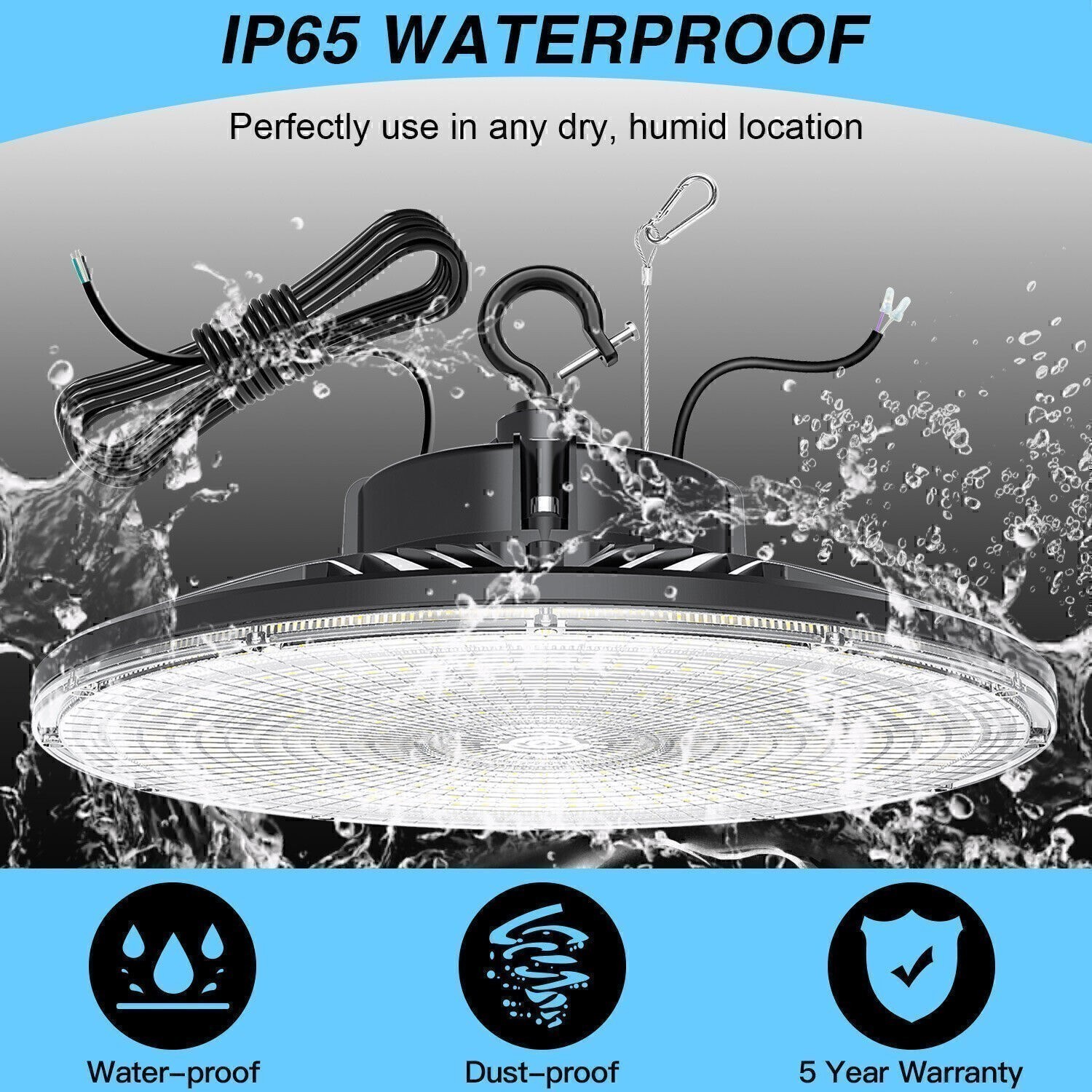 10 X 300W UFO LED High Bay Light Warehouse Factory Industrial Lamp 43500LM 5000K