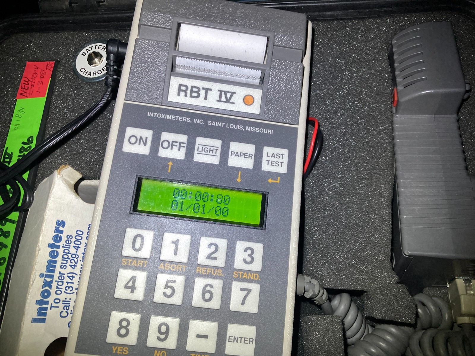 Intoximeter Alco Sensor RBT IV w/ Case + Accessories, NEEDS BATTERY + AC CHARGER