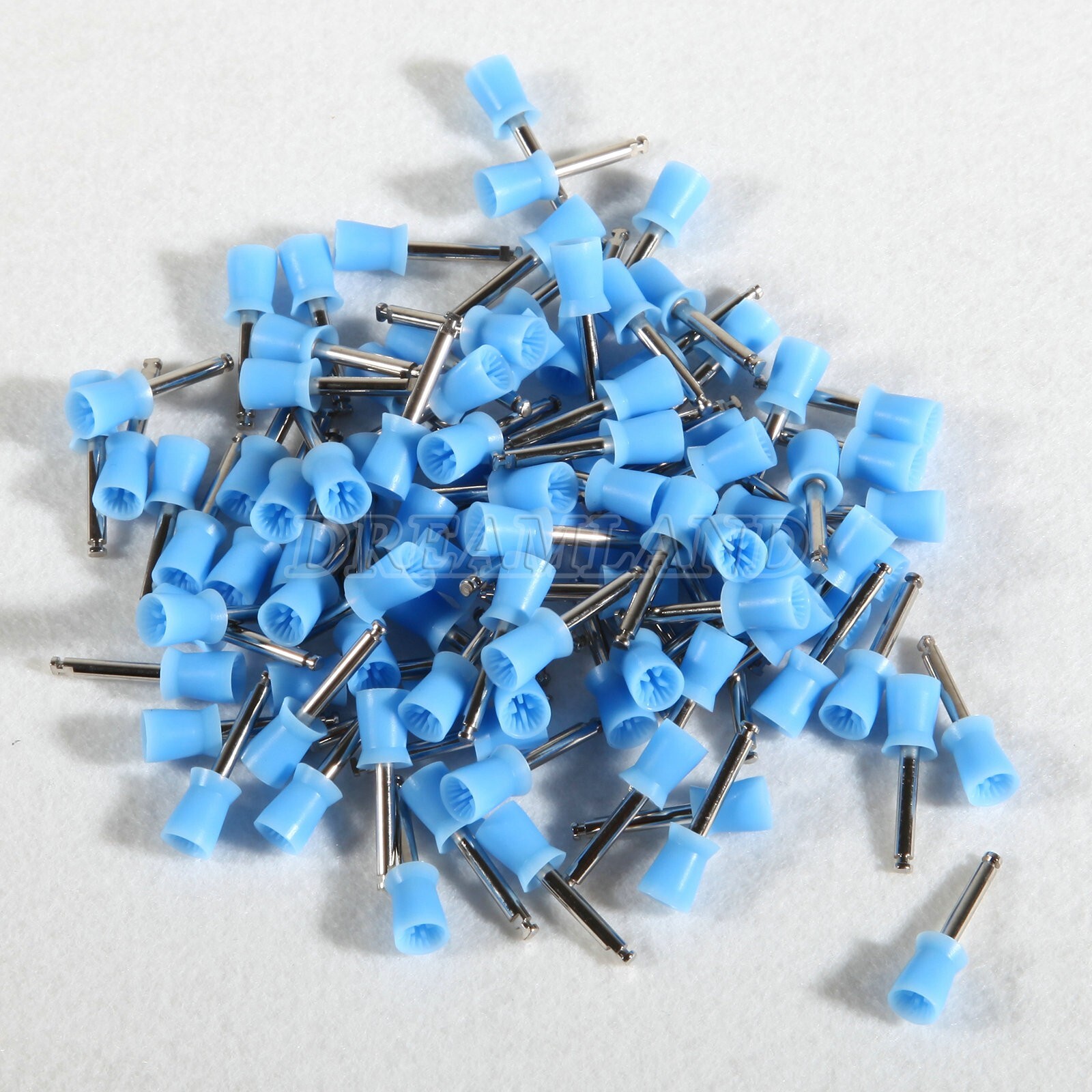 100 pcs Dental Polishing Polish Prophy Cups Latch Type Brushes Polisher cup Blue