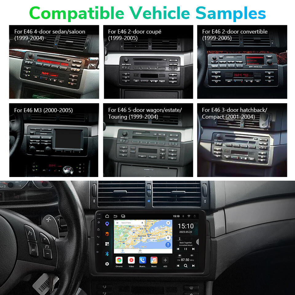 For BMW 3 Series E46 1999-2005 CarPlay Android 12 9" Car Stereo GPS Navi CarPlay