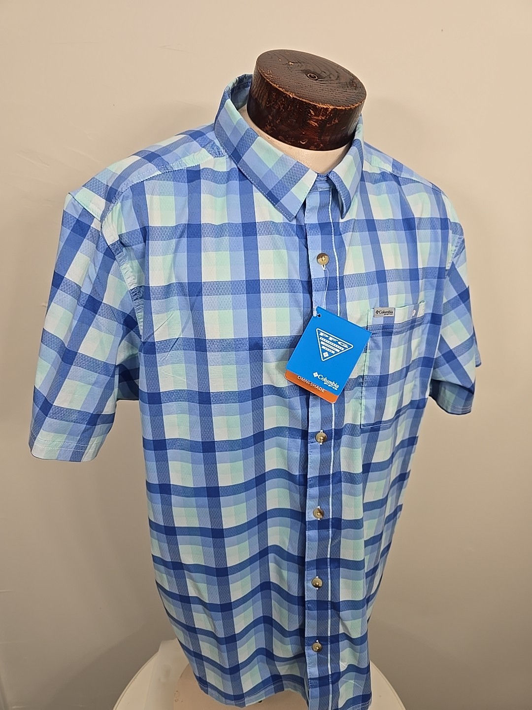 Columbia Super Bluefin Winds Camp Shirt XL New With Tags