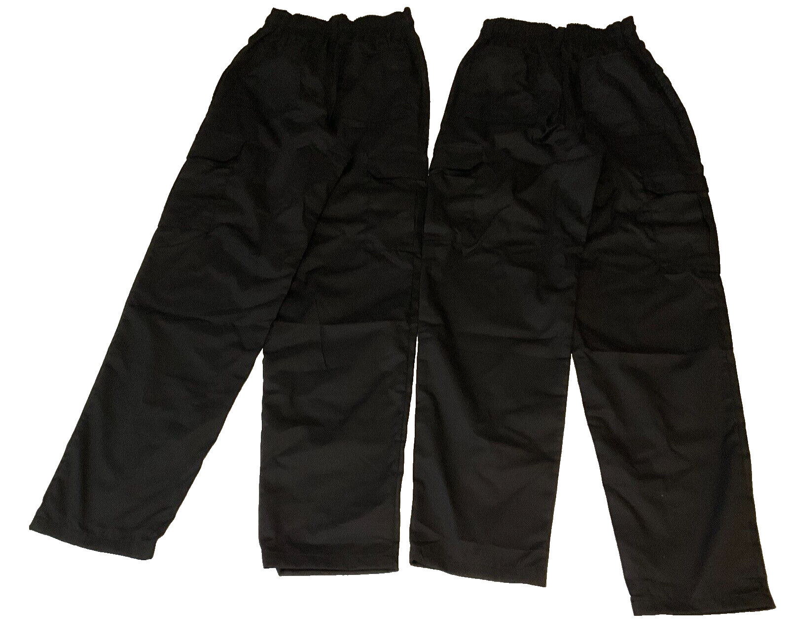 New Chef Cargo Pants Unisex Adult Size XS Black Stretch Waist Nc-3002car 2 Pair