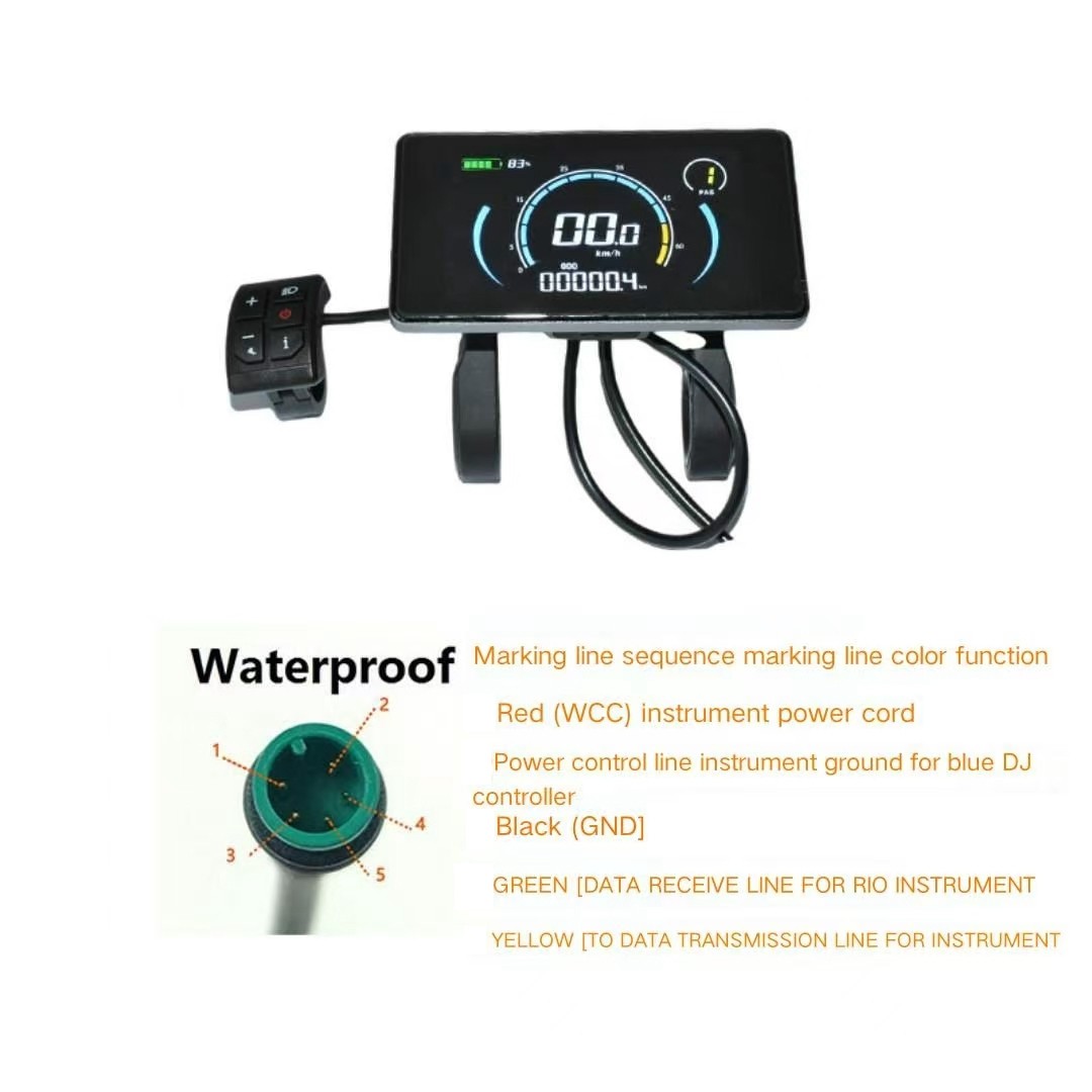 E-Bike Display 24V-72V LCD Colour Display Power Speed PAS Gear Control with NFC