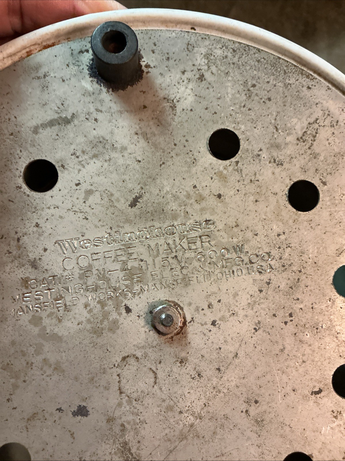 1930s universal porcelain Cattail pattern Westinghouse coffee warmer hot plate