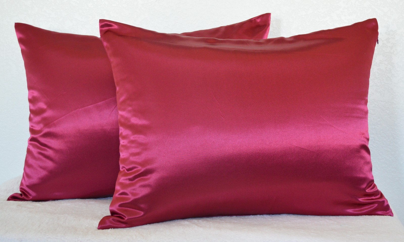 High Quality 2 Pieces of Hidden Zipper Satin Pillow Case, Multi Size/Color