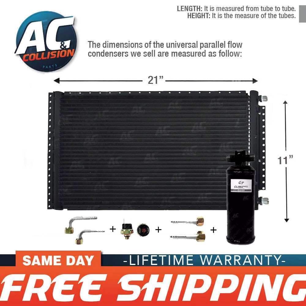 Universal Condenser Kit Parallel Flow 11 x 21 Oring with Drier AC A/C