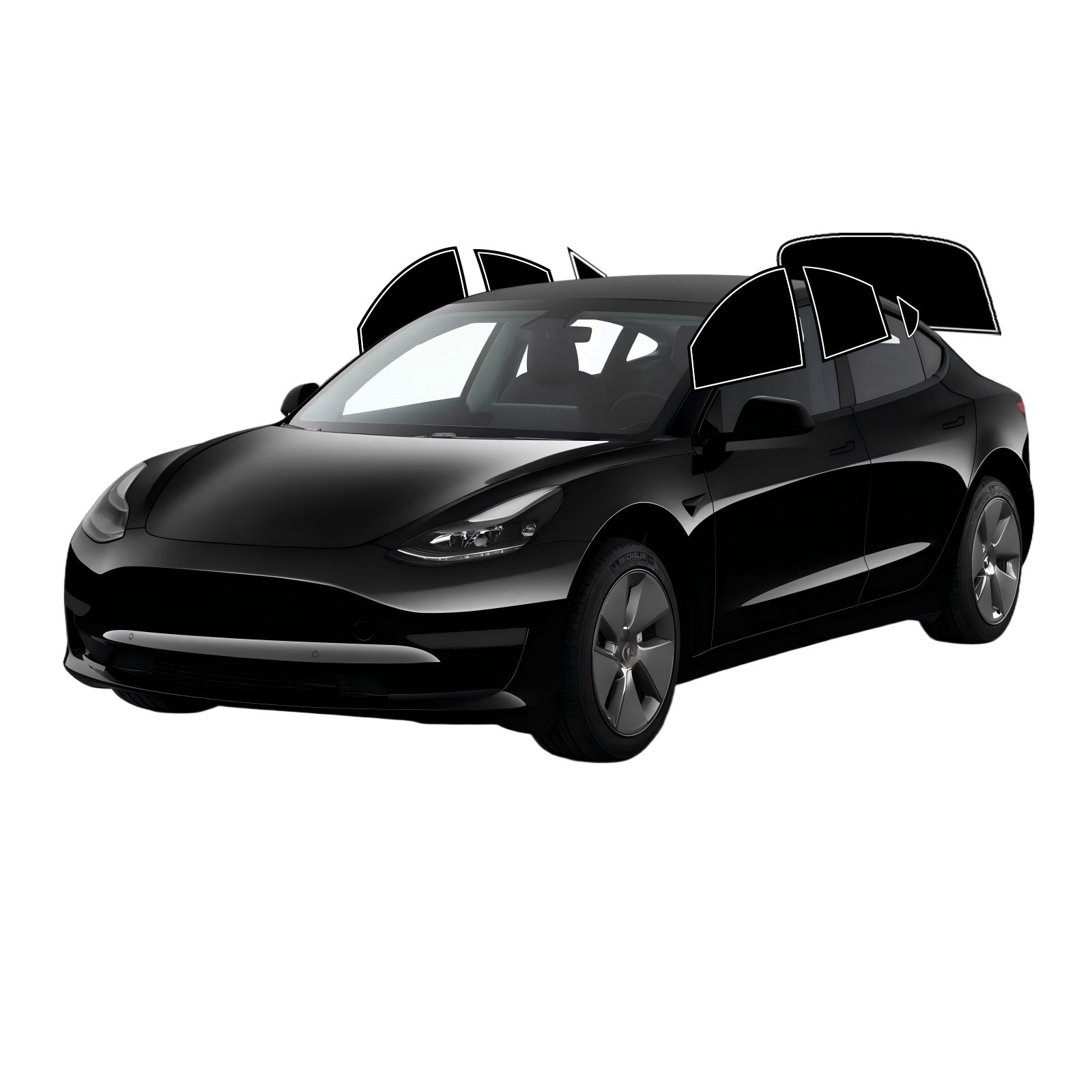 PreCut Window Film Any Tint Shade % VLT For Tesla Model 3 2017-2023（Full Car）