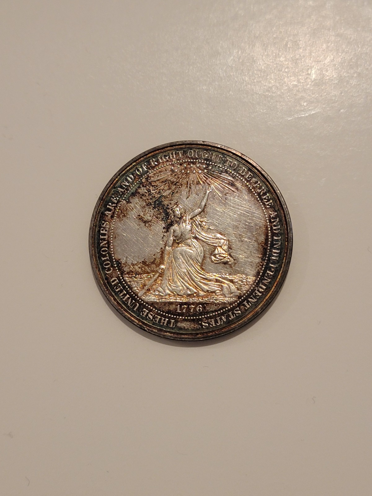 1876 HK-20 SO-CALLED DOLLAR OFFICIAL U.S. MINT CENTENNIAL SILVER PROOF MEDAL