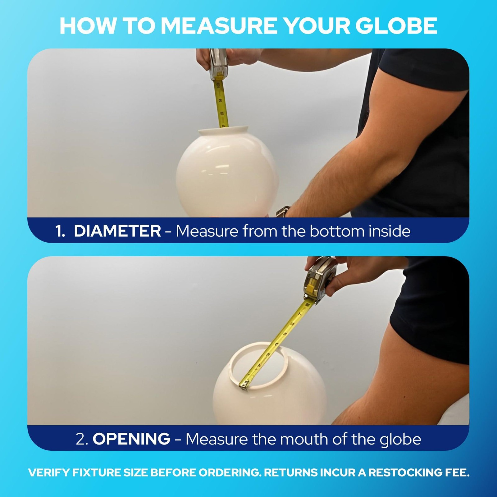 KASTLITE 12" Lamp Post Globe | Street Light Replacement Globe | Select your Colo