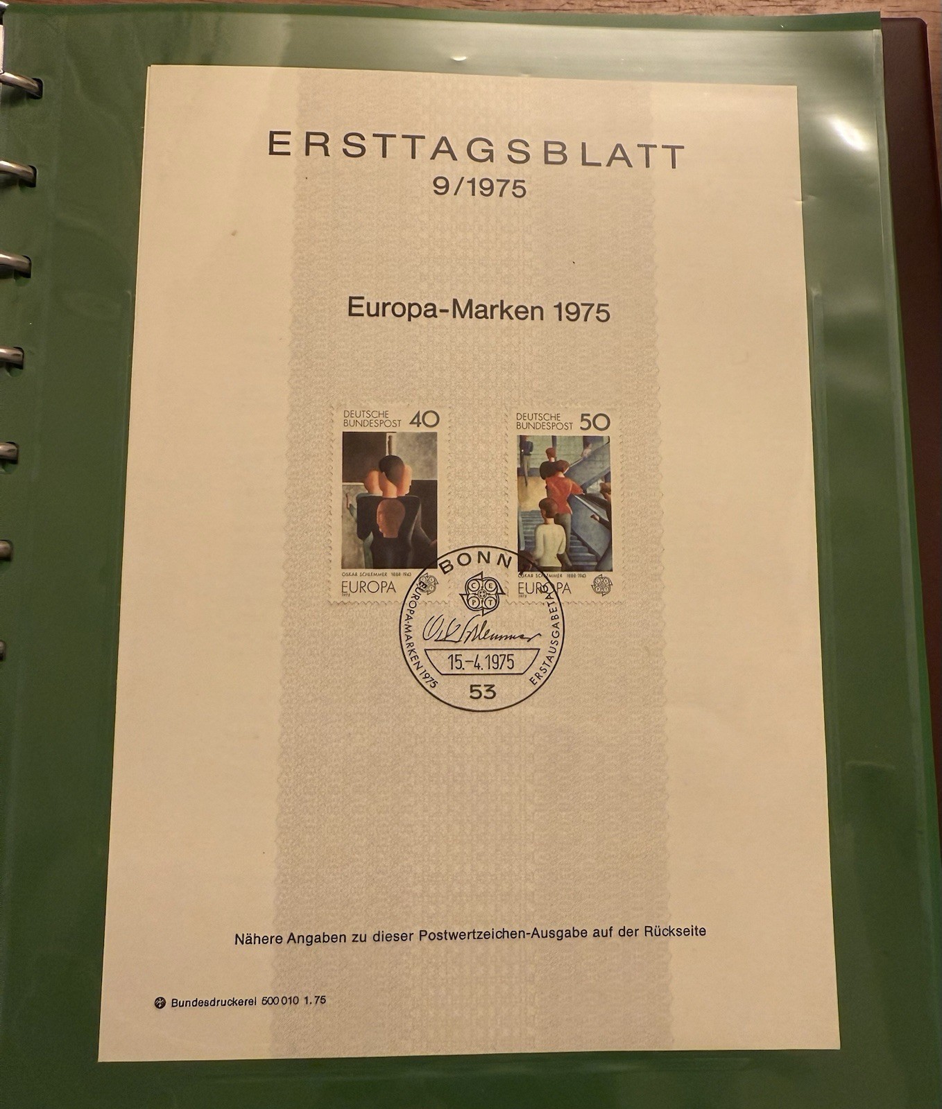 Lot Of 76 German ERSTTAGSBLATT Sonderpostwertzeichen Stamp Sheets 1974-1977 RARE