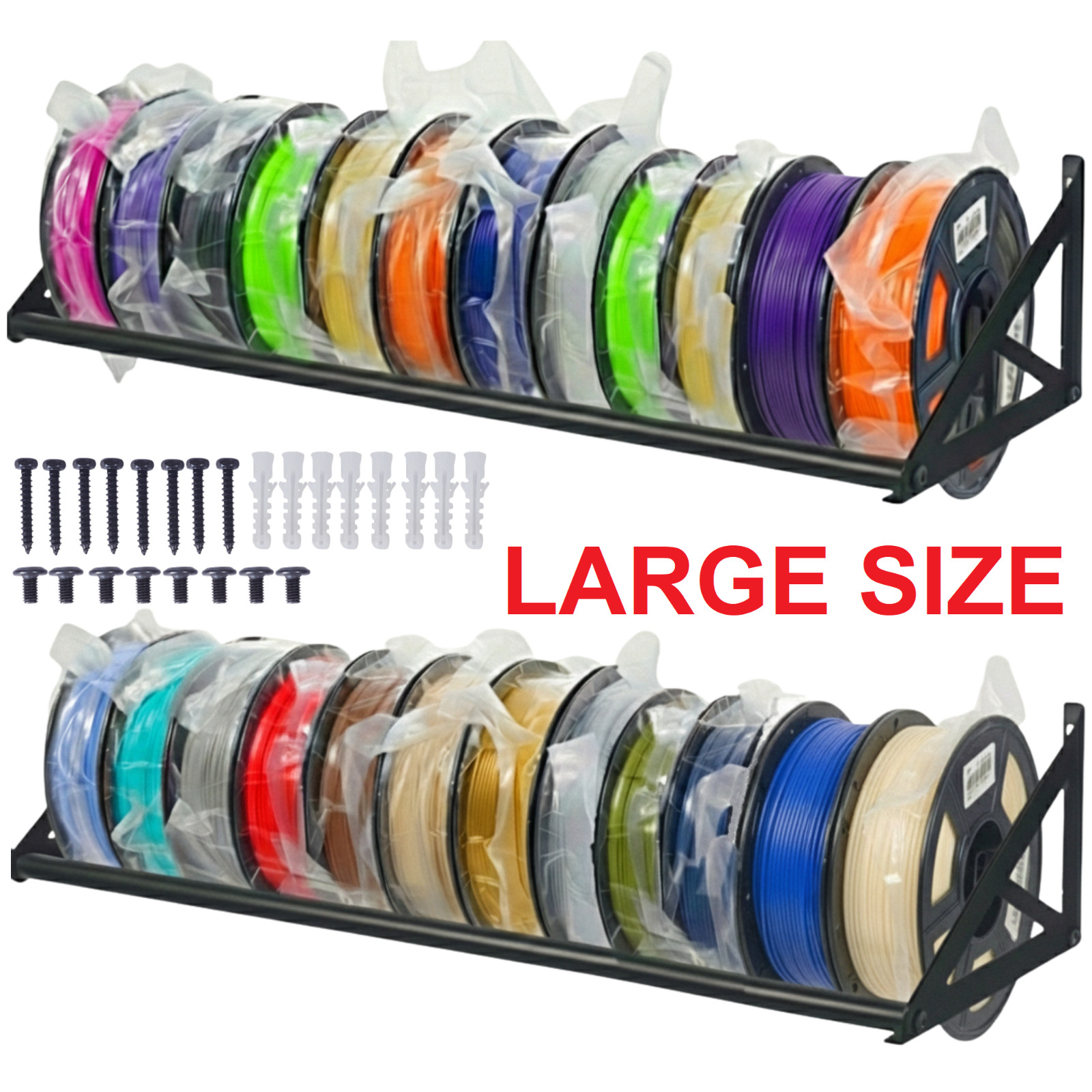 LARGE 3D Printer Filament Storage Rack, Filament Rack Wall Mount, 3D Filament S