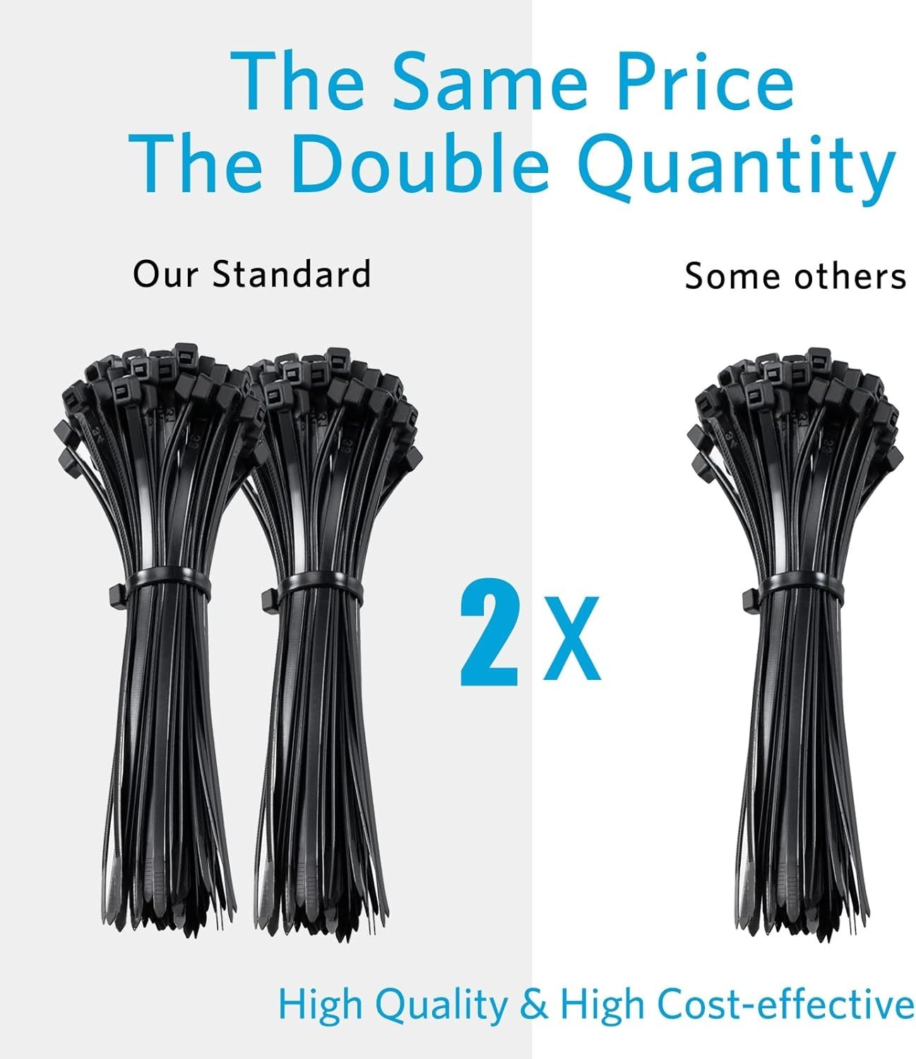 Zip Ties 4 inch 150 or 200 Pack Small Zip Ties with 18 lb Tensile Strength Black