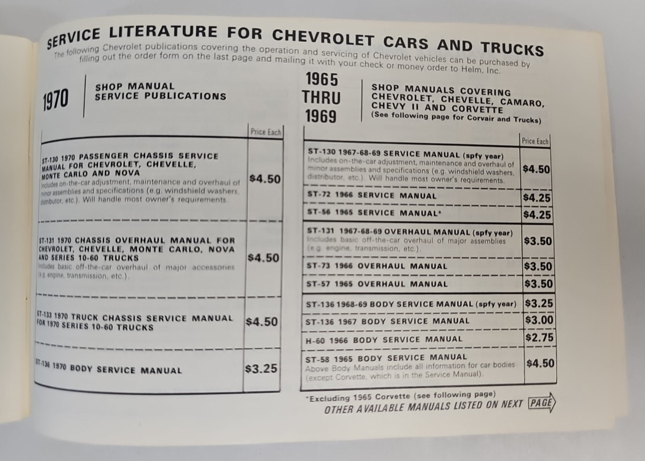 1970 Chevrolet Nova Owner's Manual FIRST EDITION 9/1969 GENERAL MOTORS RARE HTF