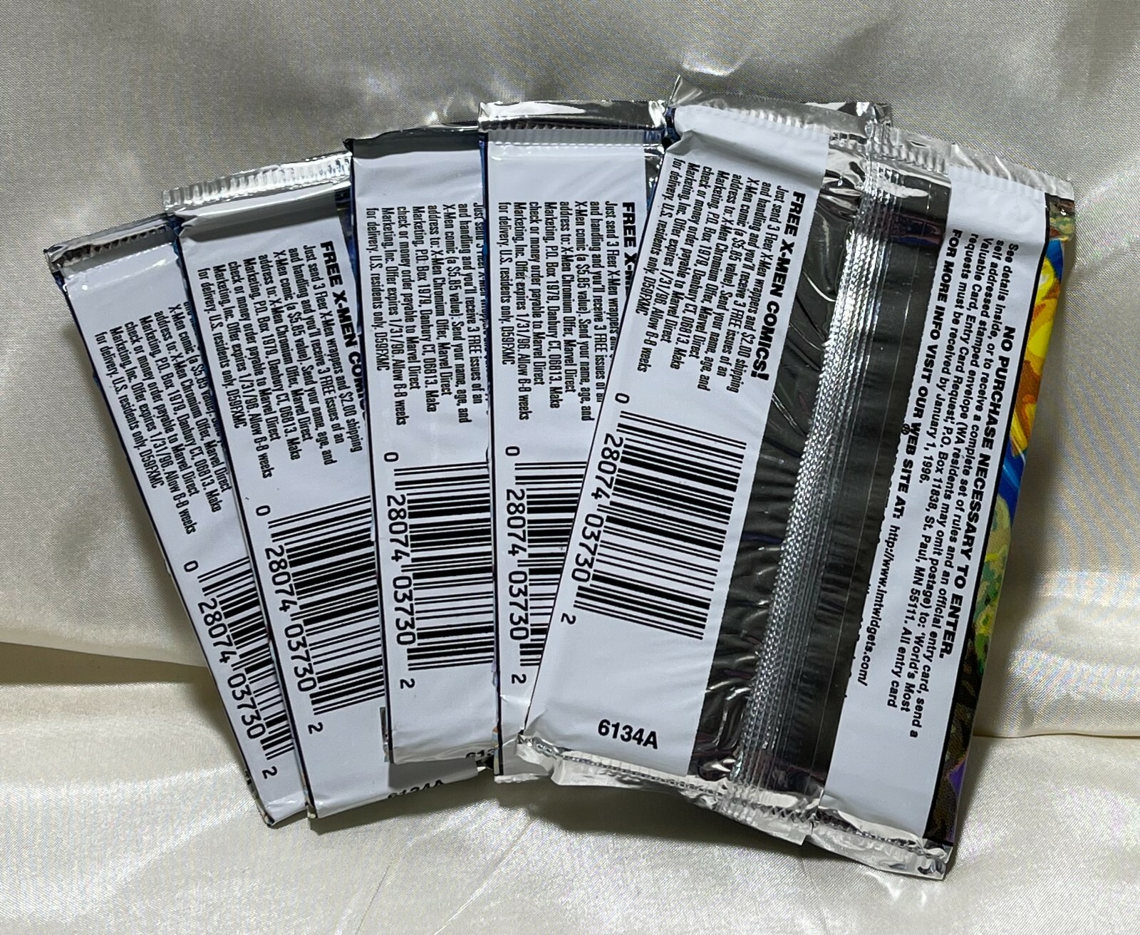 New/sealed! 1996 Fleer X-MEN Trading Cards Lot of 5 Packs MARVEL