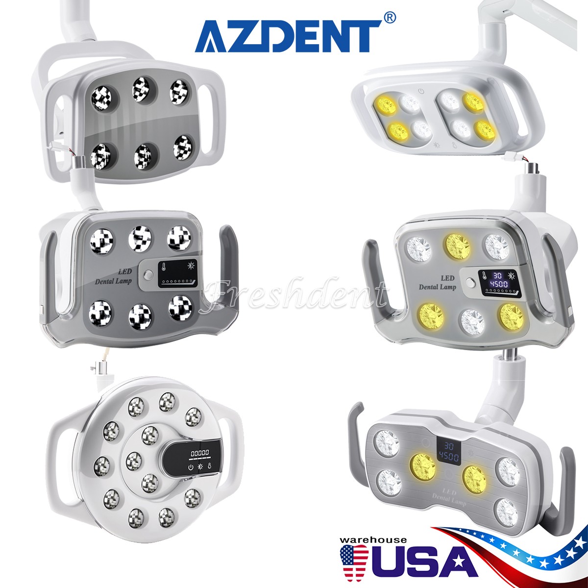 AZDENT Dental LED Lamp For Dental Unit Chair Adjustable Oral Light USA