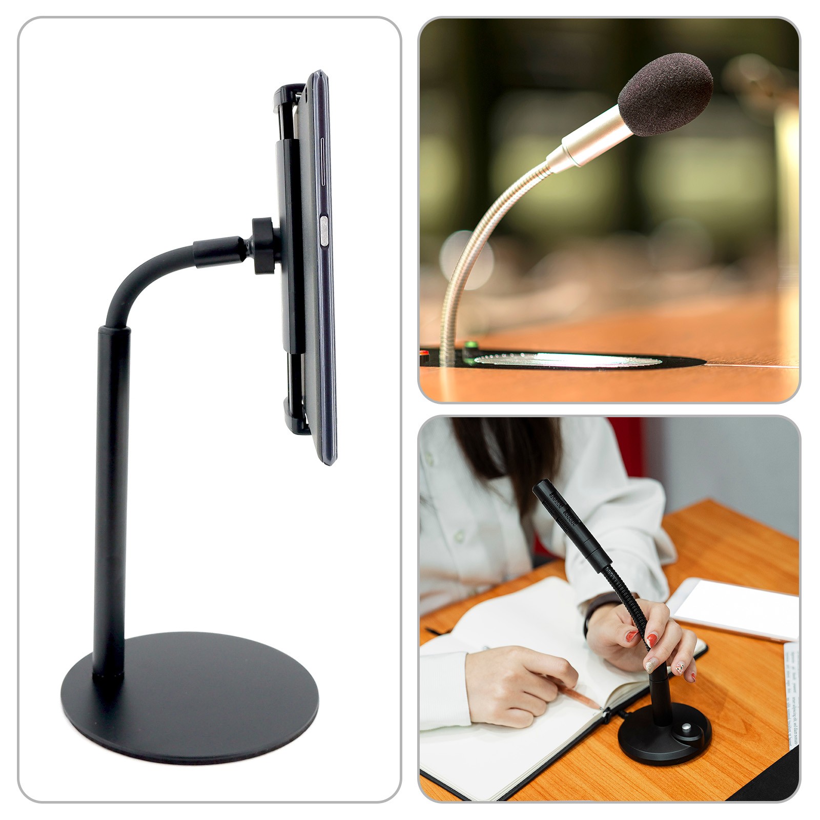 20" Microphone Gooseneck 5/8-27 Thread Flexible Tube Extension Black