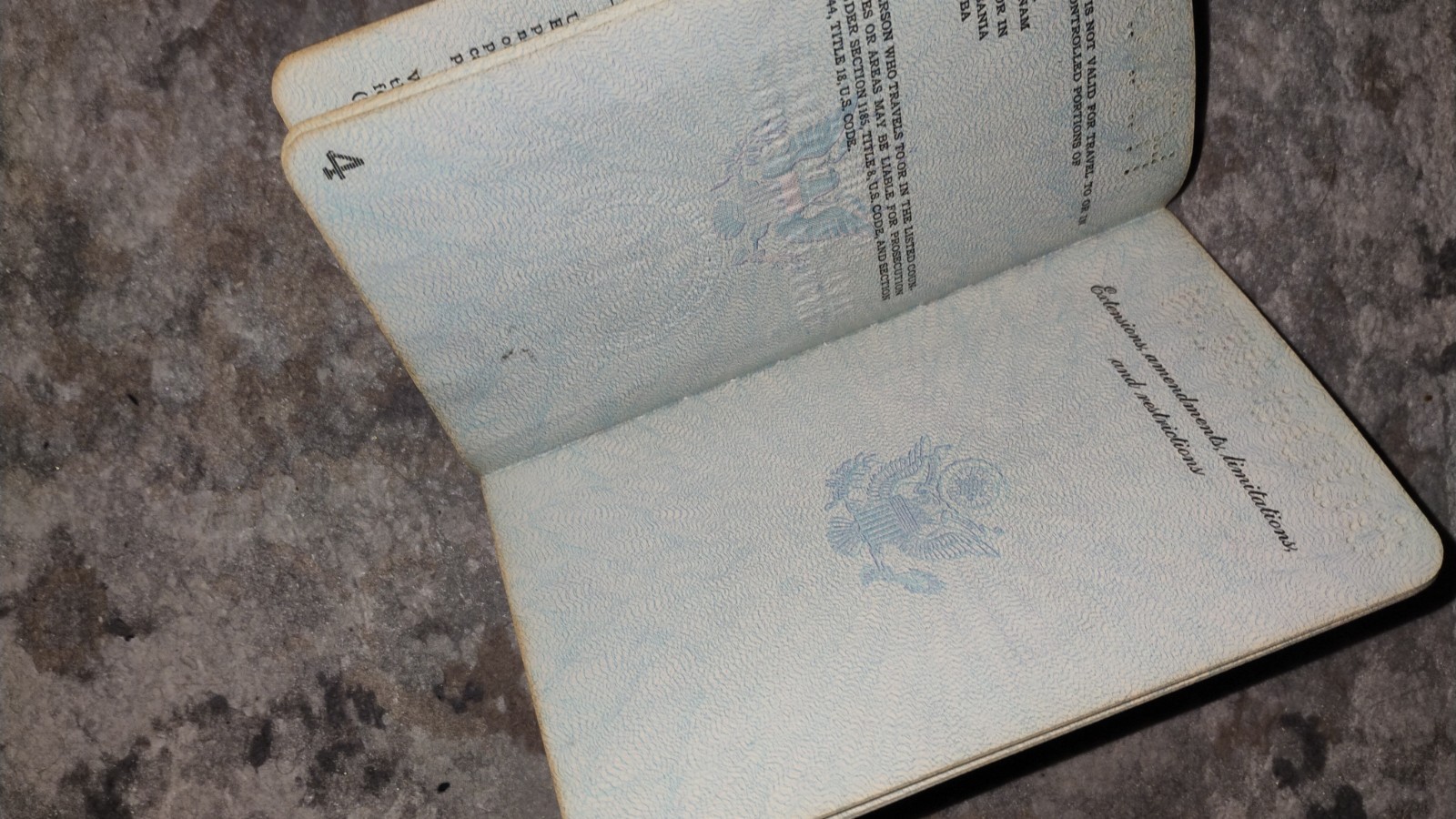 VINTAGE PASSPORT USA 1967 TRAVEL UK and The Netherlands