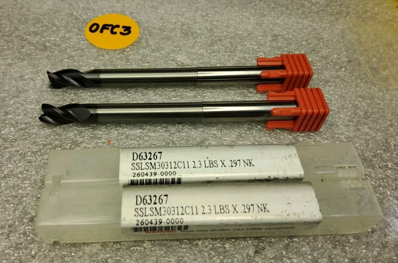 5/16" DIA. X .500" LOC X 5/16" SHK 4" OAL, 3-FL CARBIDE END MILL, 2 PCS