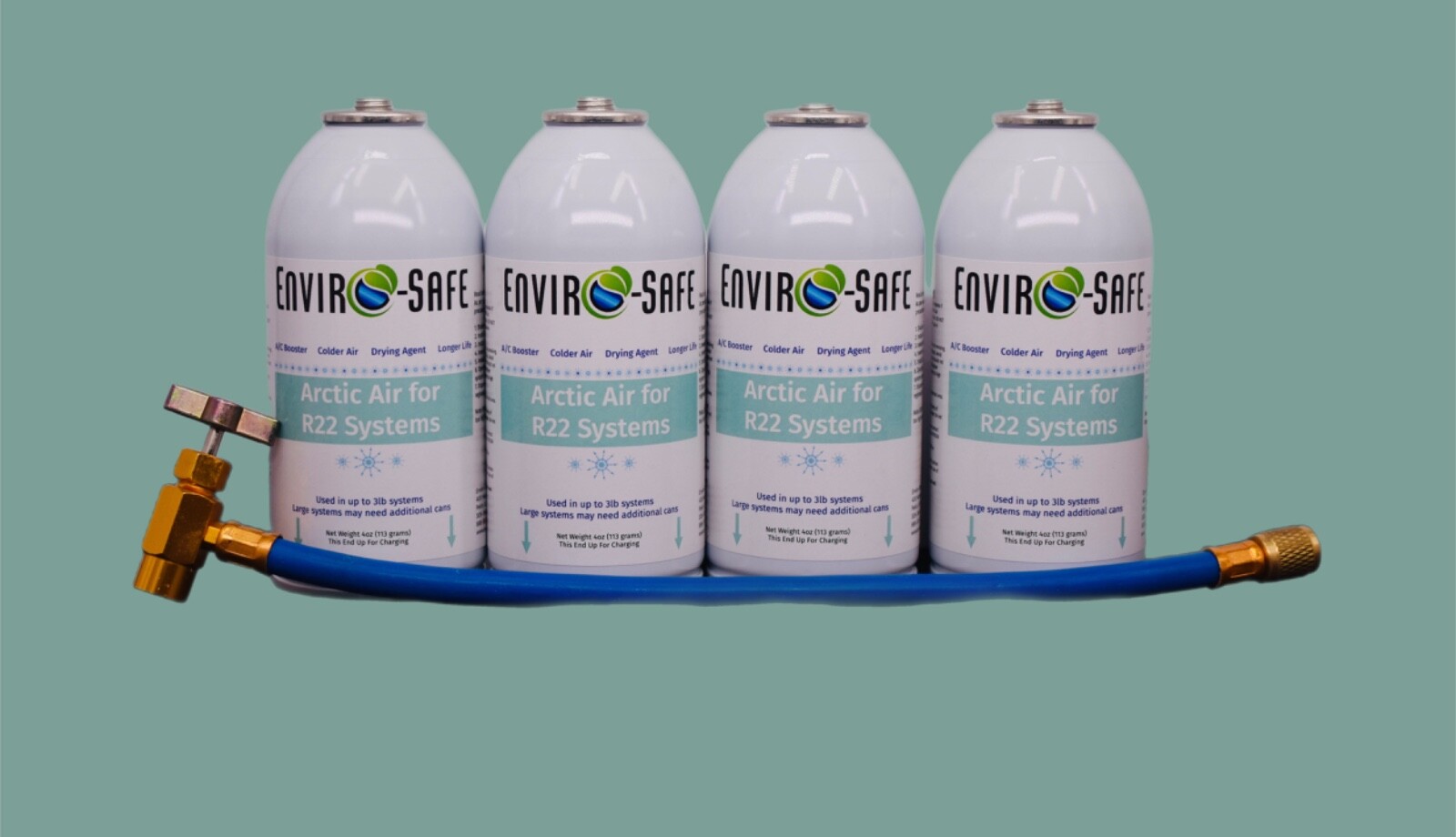 Arctic Air for R22 | 4 Cans + Charging Hose | EnviroSafe | Get Colder Air!