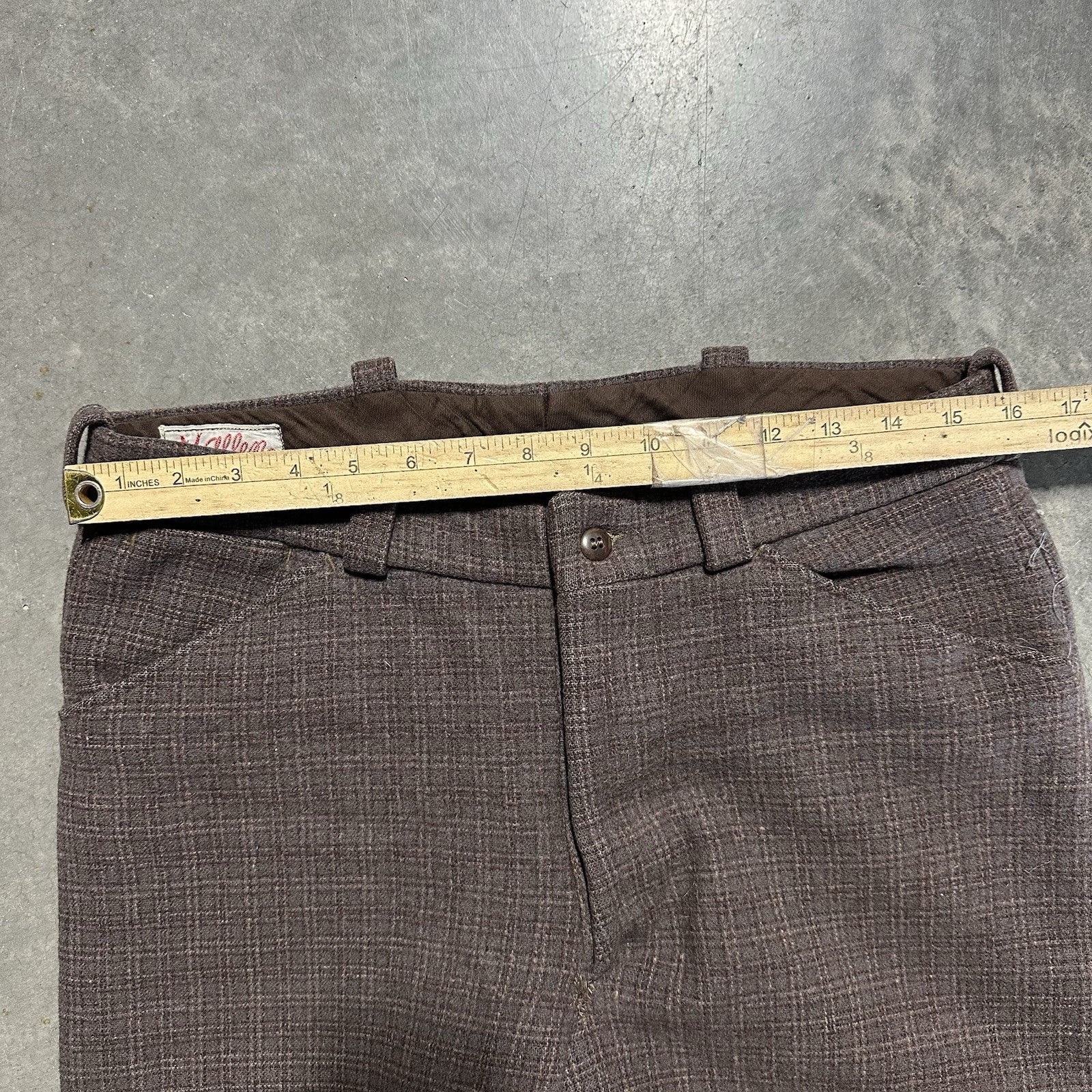 Vintage 40s Allen Brand Denver CO Western Wool Plaid Pants Rockabilly Size 32x30