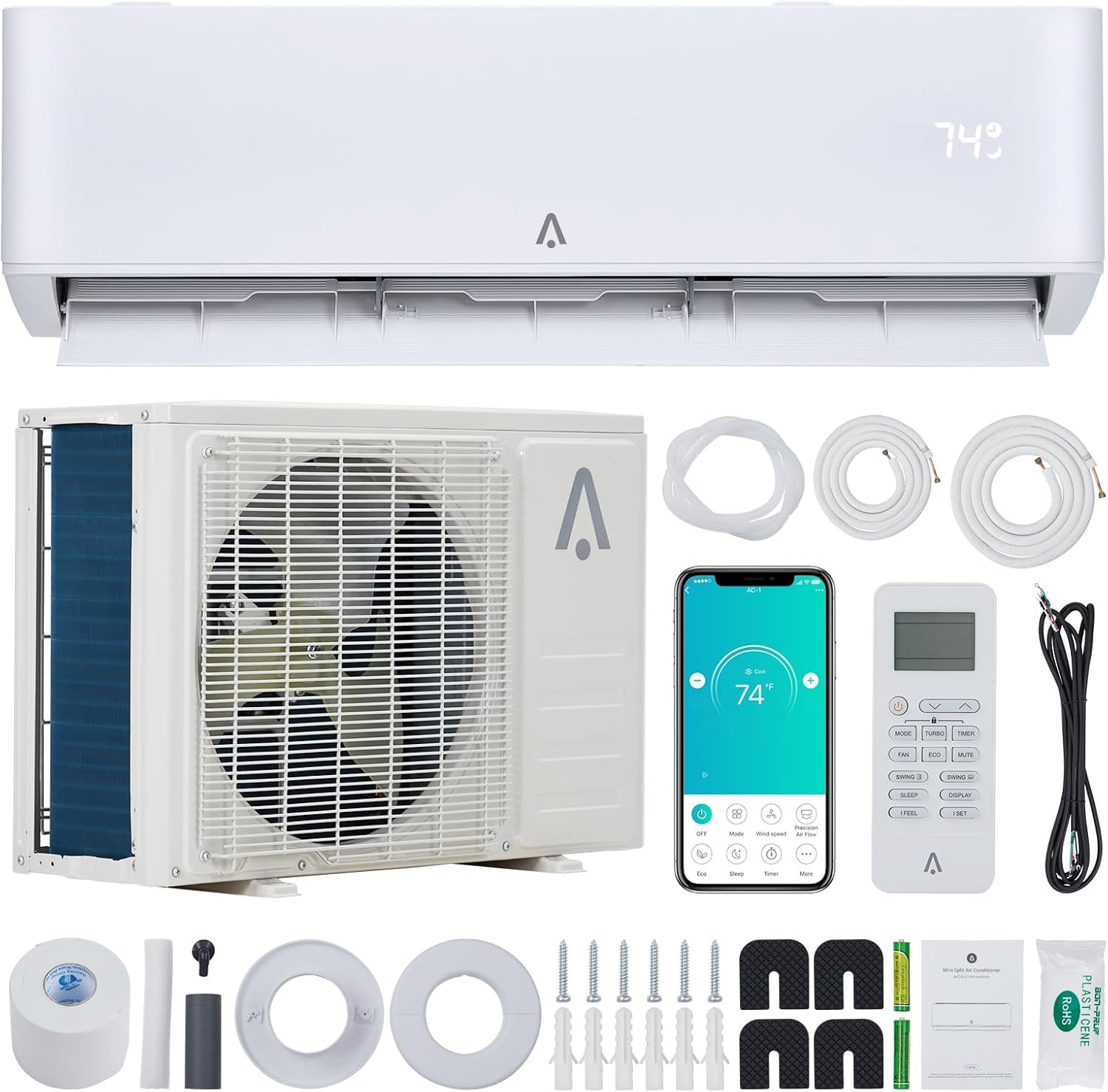 24 SEER2 Air Conditioner AC Unit & Heat Pump 9000 BTU Ductless Mini Split US