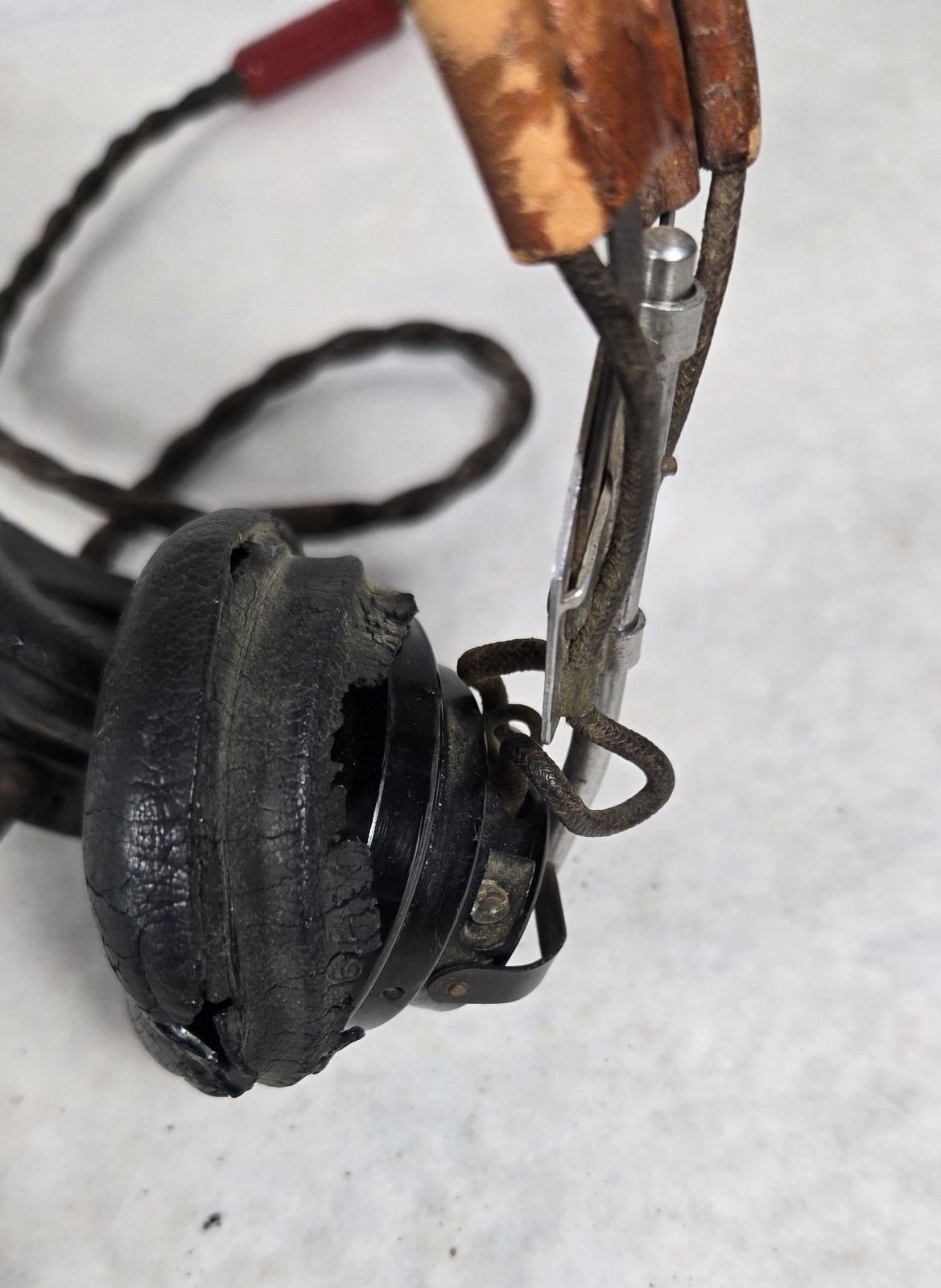 WWII USAAF AAF Pilot ANB-H-1 Receiver Headset HB-7 BEST Mfg Co. NOT TESTED