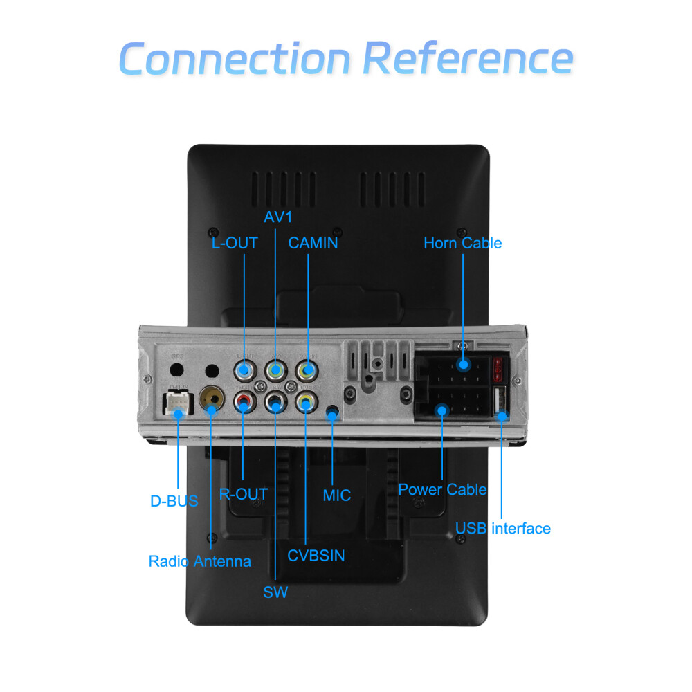 10.4" Single Din Touch Screen Stereo Bluetooth Radio Apple/Android Carplay+CAM