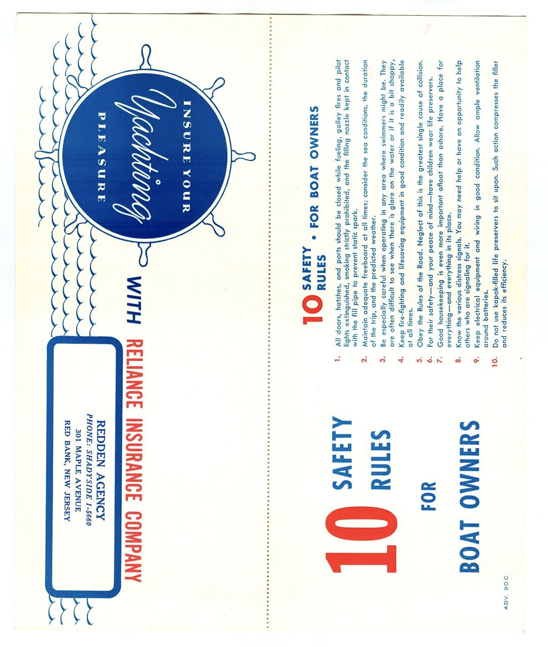 Vintage 1961 RELIANCE Insurance YACHTING Booklet! BUOY & Signal FLAG Cards!